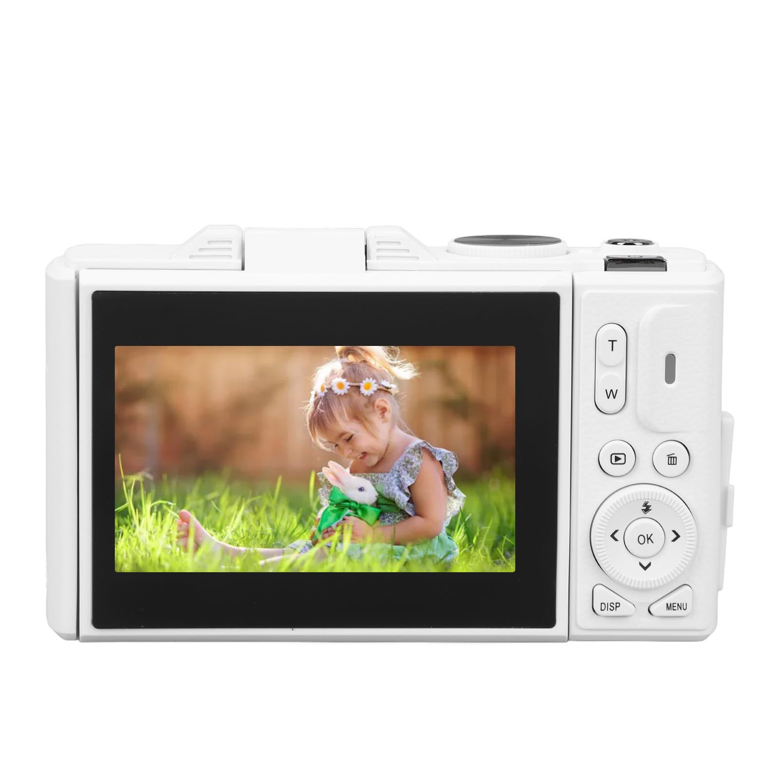 Cámara Digital Portátil de 64MP, Cámara 4K Vlogging para YouTube con Pantalla de 3 Pulgadas y Tarjeta TF de 32GB, Zoom Digital de 16X para Fotografía, Detección de Rostros, Lapso