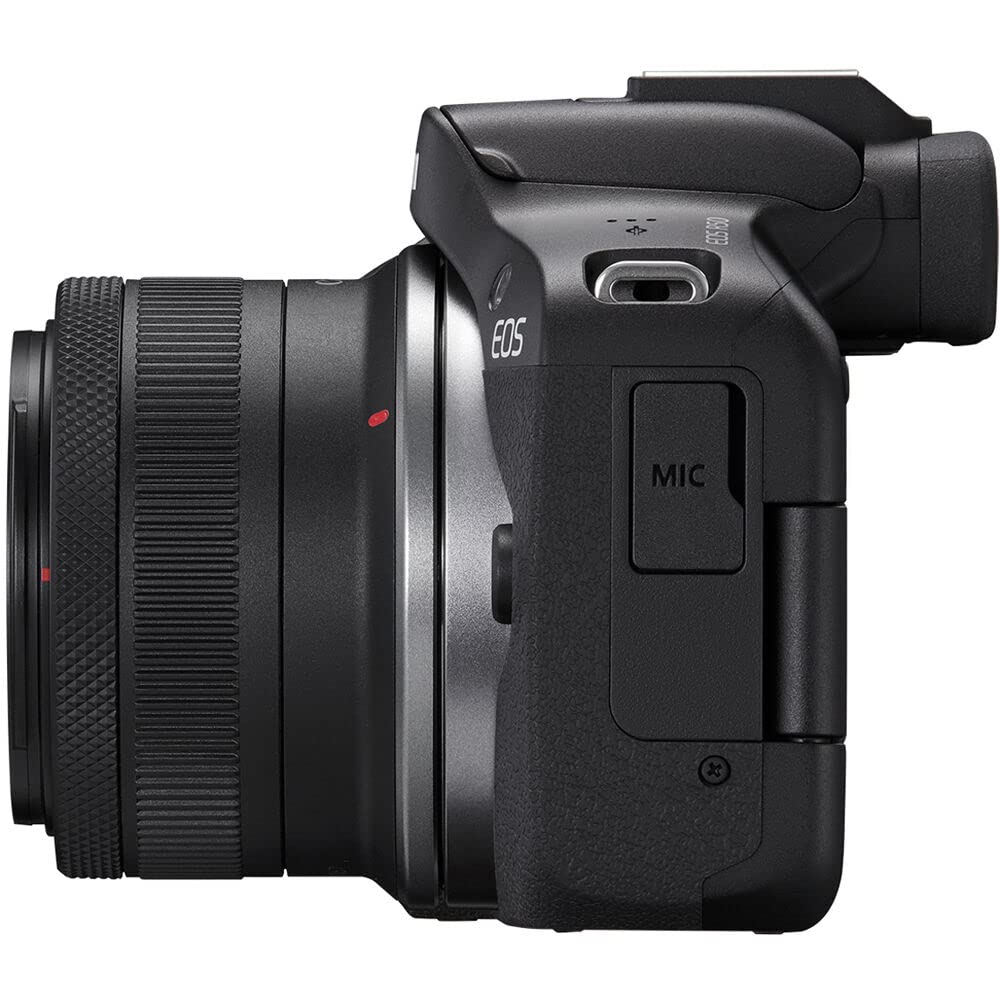 Canon EOS R50 Cámara Digital Sin Espejo, Negro, con Canon RF-S 18-45mm f/4.5-6.3 IS STM Lens, Kit de 39 Piezas (Paquete de 39)
