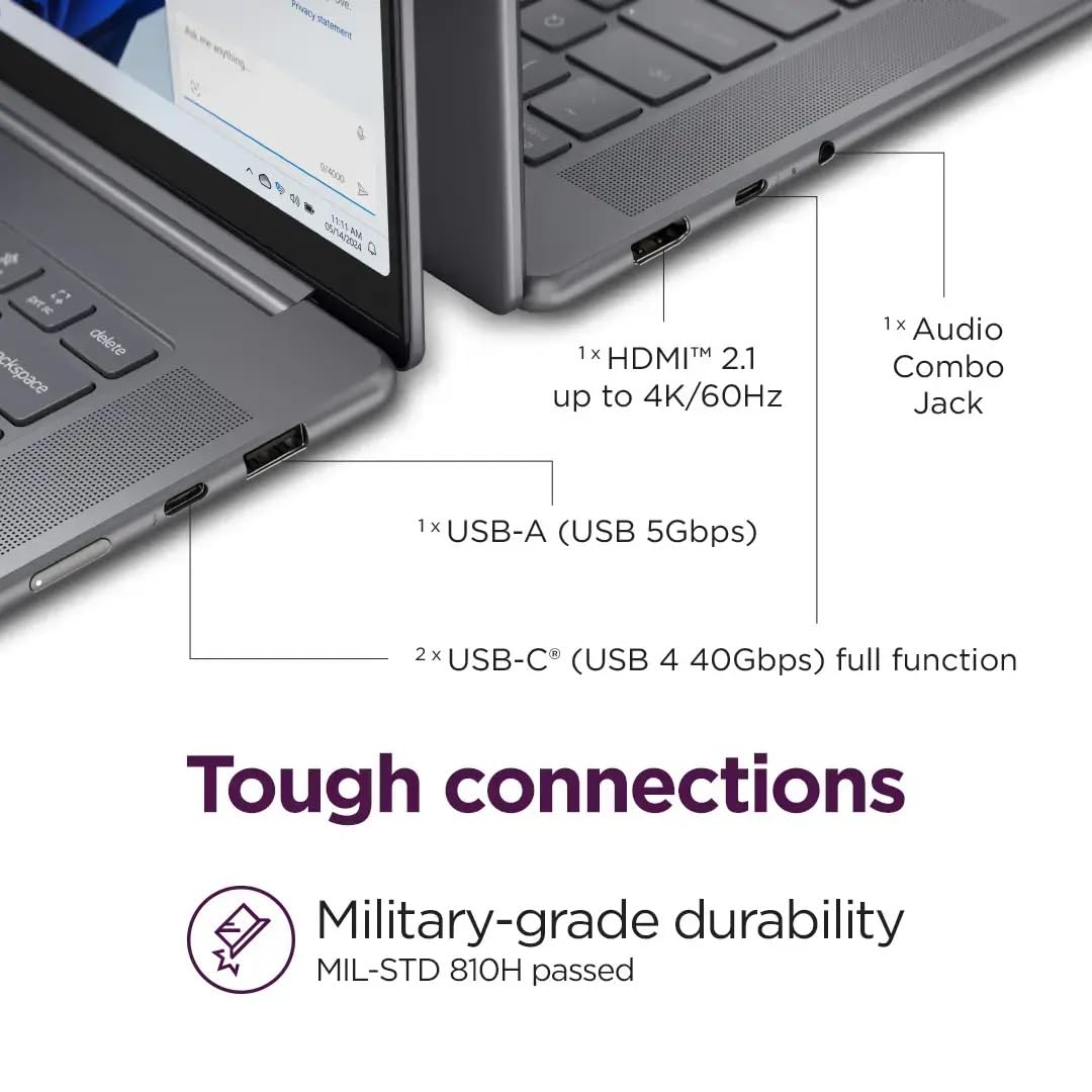 Lenovo Yoga Slim 7i 15ILL9 Aura Edition Copilot+ Ordenador portátil: Intel Core Ultra 7 256V, pantalla táctil 15.3" 2.8K 500 nit 120Hz, 16GB de RAM DDR5, 1TB SSD, teclado retroiluminado, Windows 11