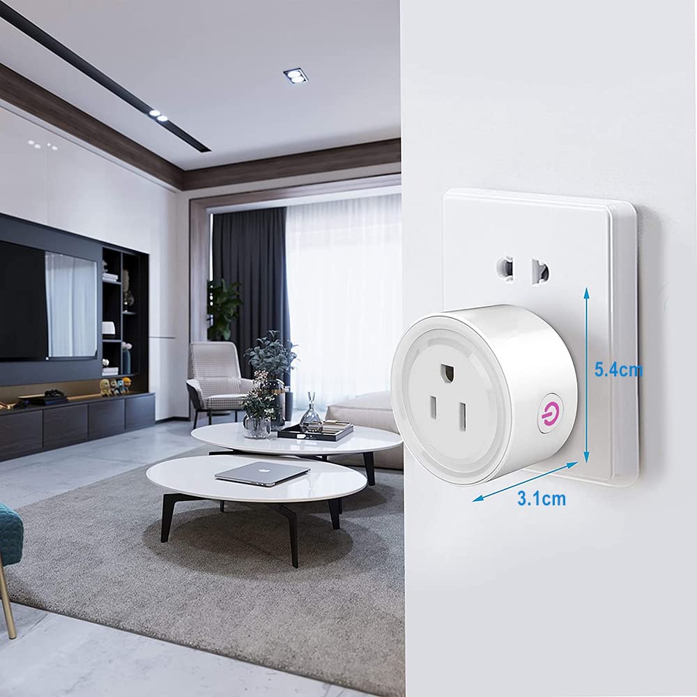 DAHAN Enchufe Inteligente WiFi, Mini Smart Plug para El Hogar, Smart Outlet Compatible con Alexa, Google Home, IFTTT, Control Remoto via APP los Dispositivos, con Función de Sincronización(4)