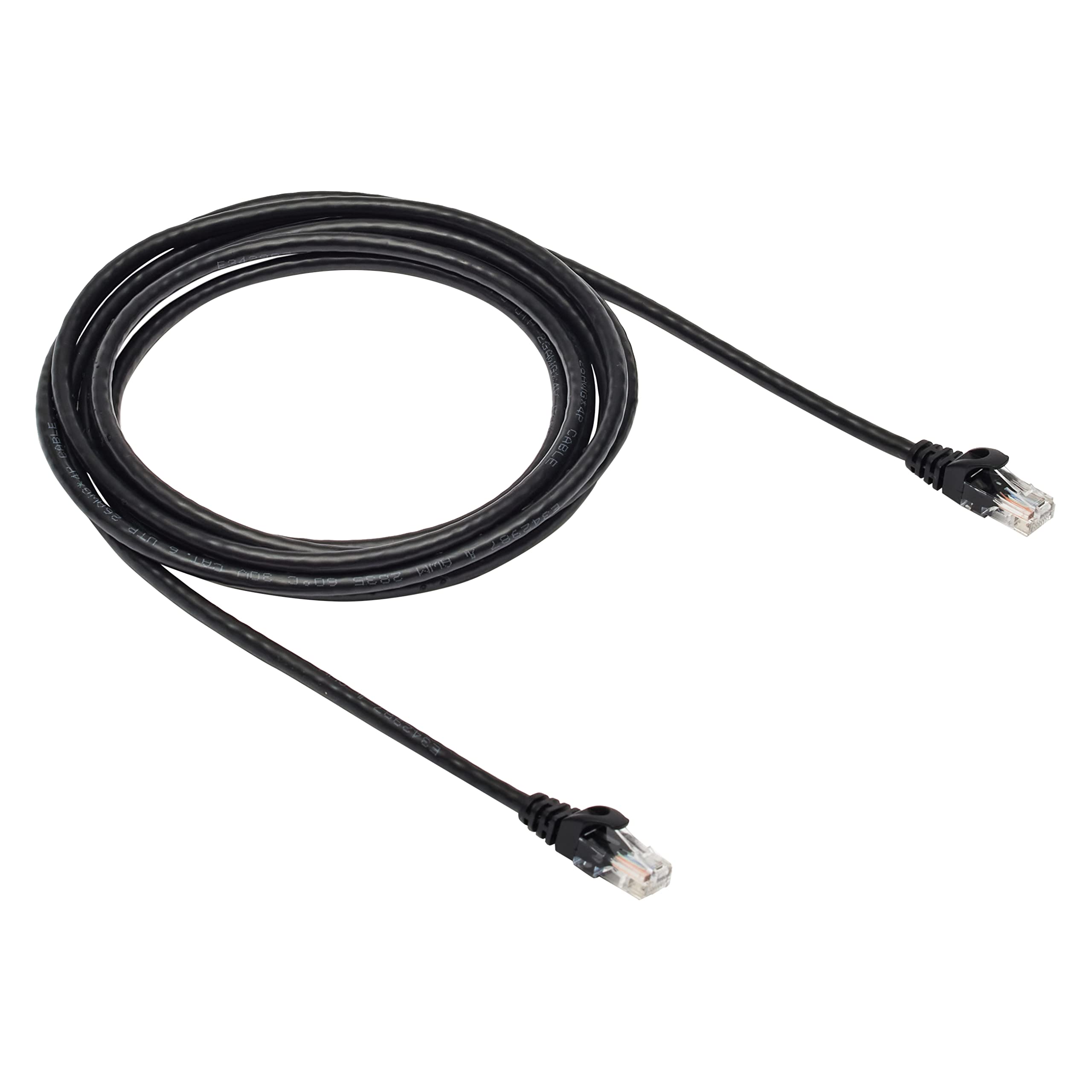 Amazon Basics Cable de conexión Ethernet Cat 6 RJ45, cable de alta velocidad de 10 Gpbs, 250 MHz, sin enganches, 3 m, negro, para impresora