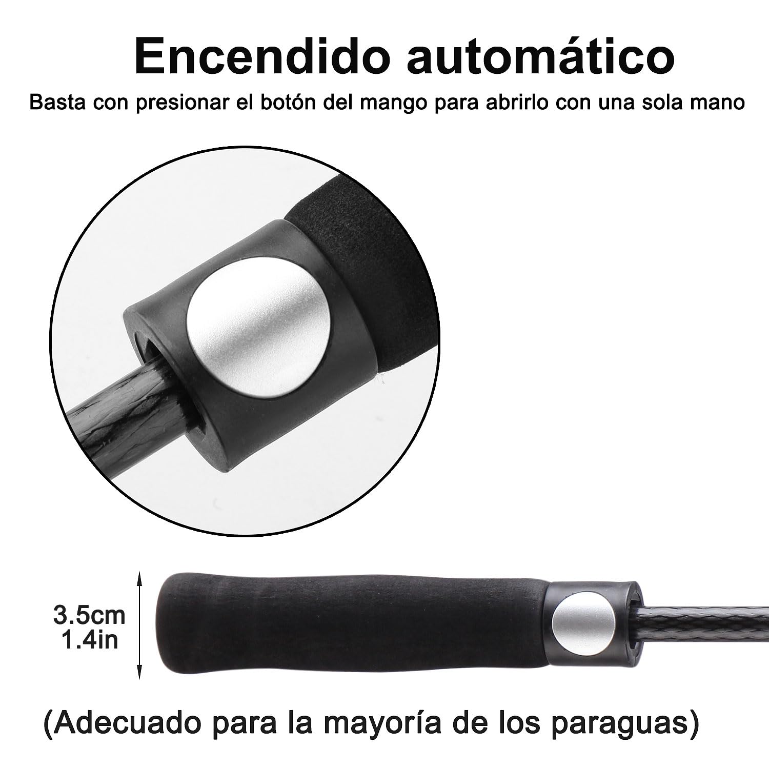 Paraguas de Golf Extra Grandes,Paraguas de Golf Pro-Line de Gran Tamaño con Doble Toldo Ventilado a Prueba de Viento Impermeable para Hombres y Mujeres (Negro)