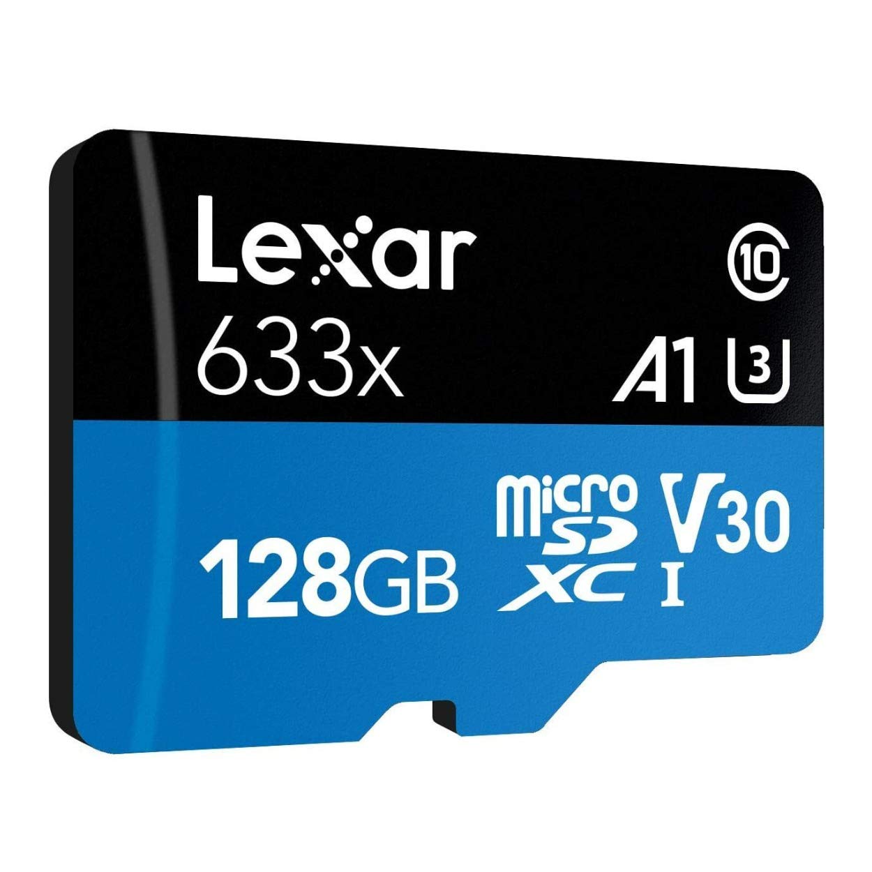 Micro SDHC con adaptador SD, Negro/Azul, 128 GB