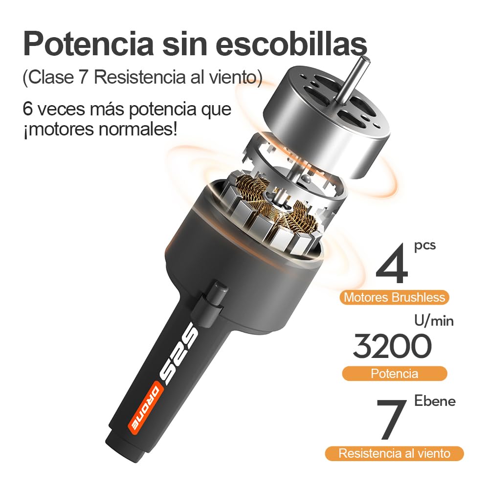 Dron S2S con cámara para adultos, Mini Drone FPV WiFi plegable de doble cámara 6K, Cuadricóptero RC con motor sin escobillas, Evitación de obstáculos, Modo sin cabeza, Flujo óptico, Retención de altitud, 3 baterías, Regalos para adultos