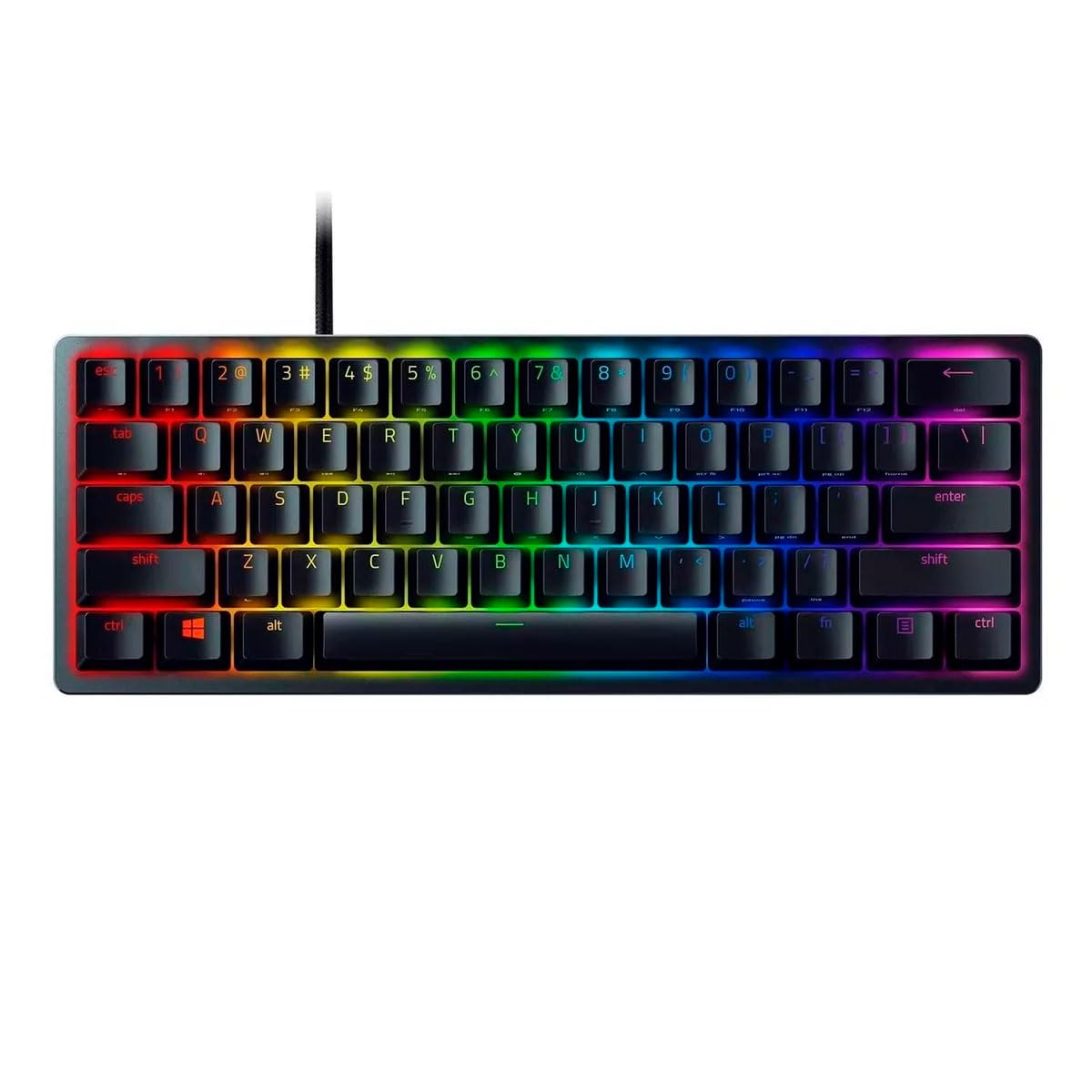 Razer Huntsman Mini 60% Edición Especial Teclado Mecanico - 61 Teclas, Alámbrico, QWERTY, Aluminio ,Cable Tipo C Desmontable, Chroma RGB para Pc Gamer, Teclado Gamer ( Reacondicionado)