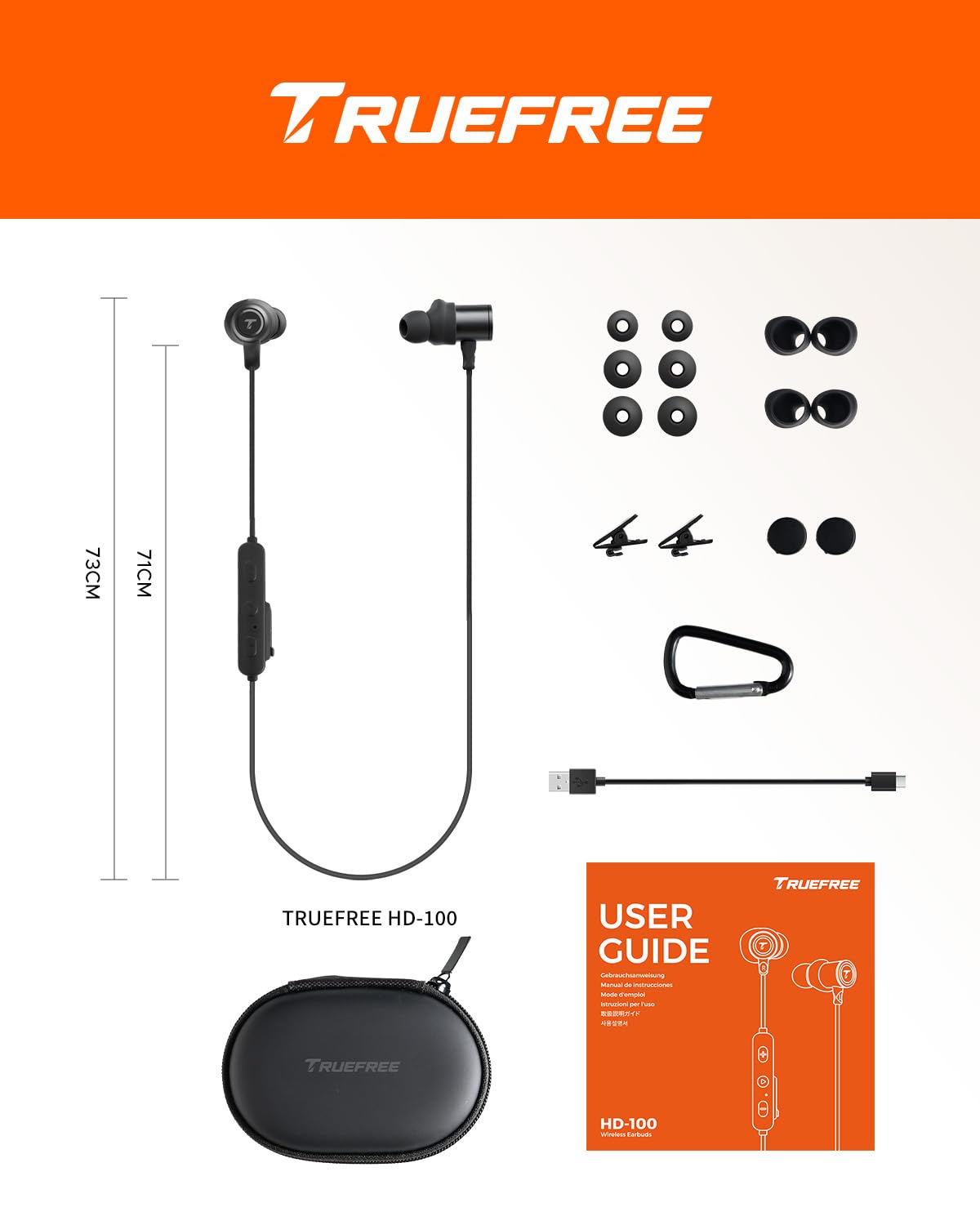 truefree Audífonos Inalámbricos Deportivos con Cuello, 11mm Controlador Dual Magnético, 20H de Duración de Batería, IP67 Resistente al Agua, Carga Rápida, Cancelación de Ruido AI, Baja Latencia