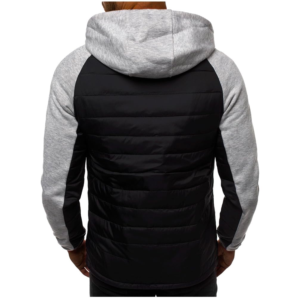 SHVE SHENDY VENDY Sudadera con Capucha para Hombre Casual con Bolsillos Cierre Sudadera Hoodie para Deporte Gris Extra Grande
