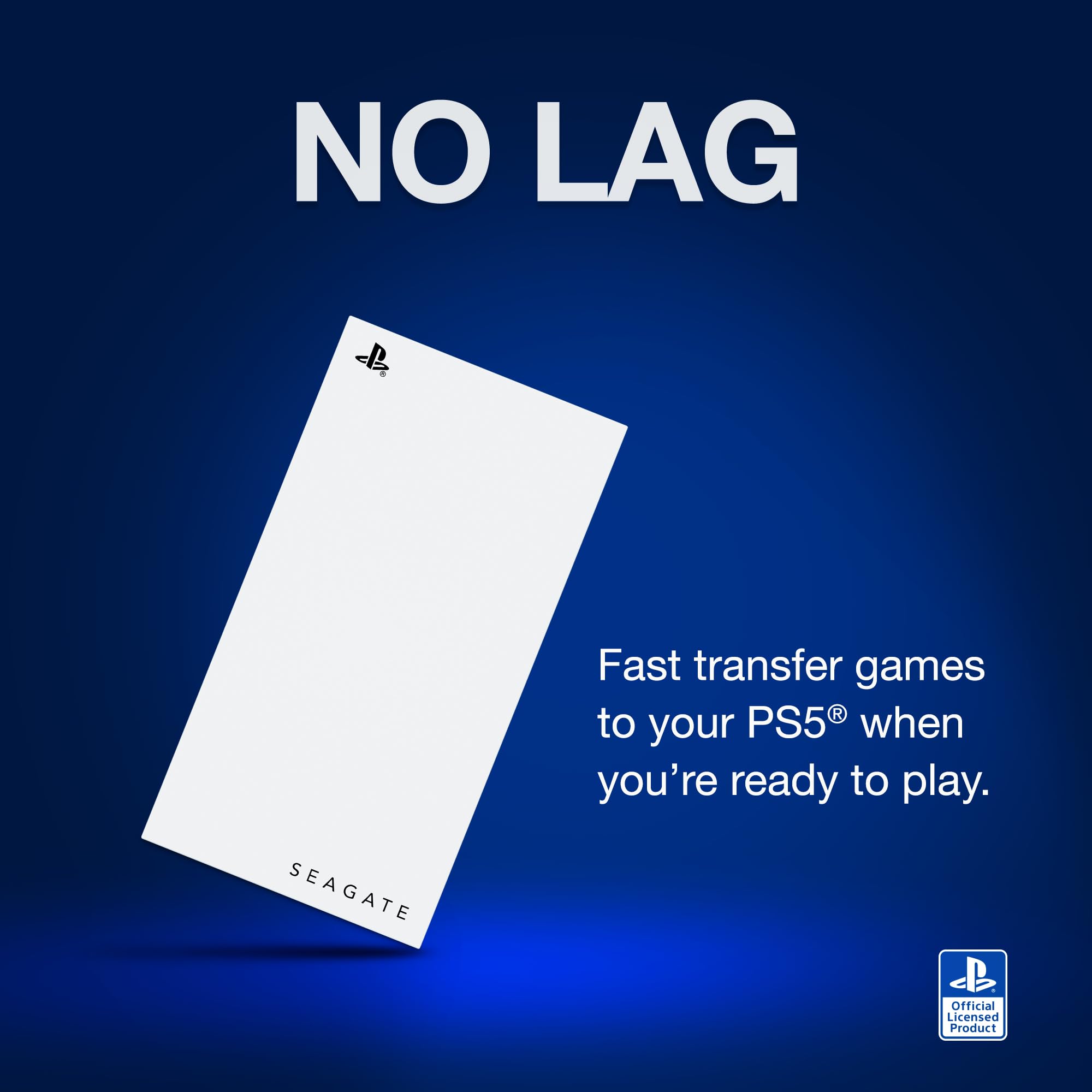 Seagate Game Drive para PS5 SSD Externo de 1 TB Unidad de Estado sólido - USB 3.2 con Licencia Oficial Blanca con iluminación LED Azul (STMH1000100)