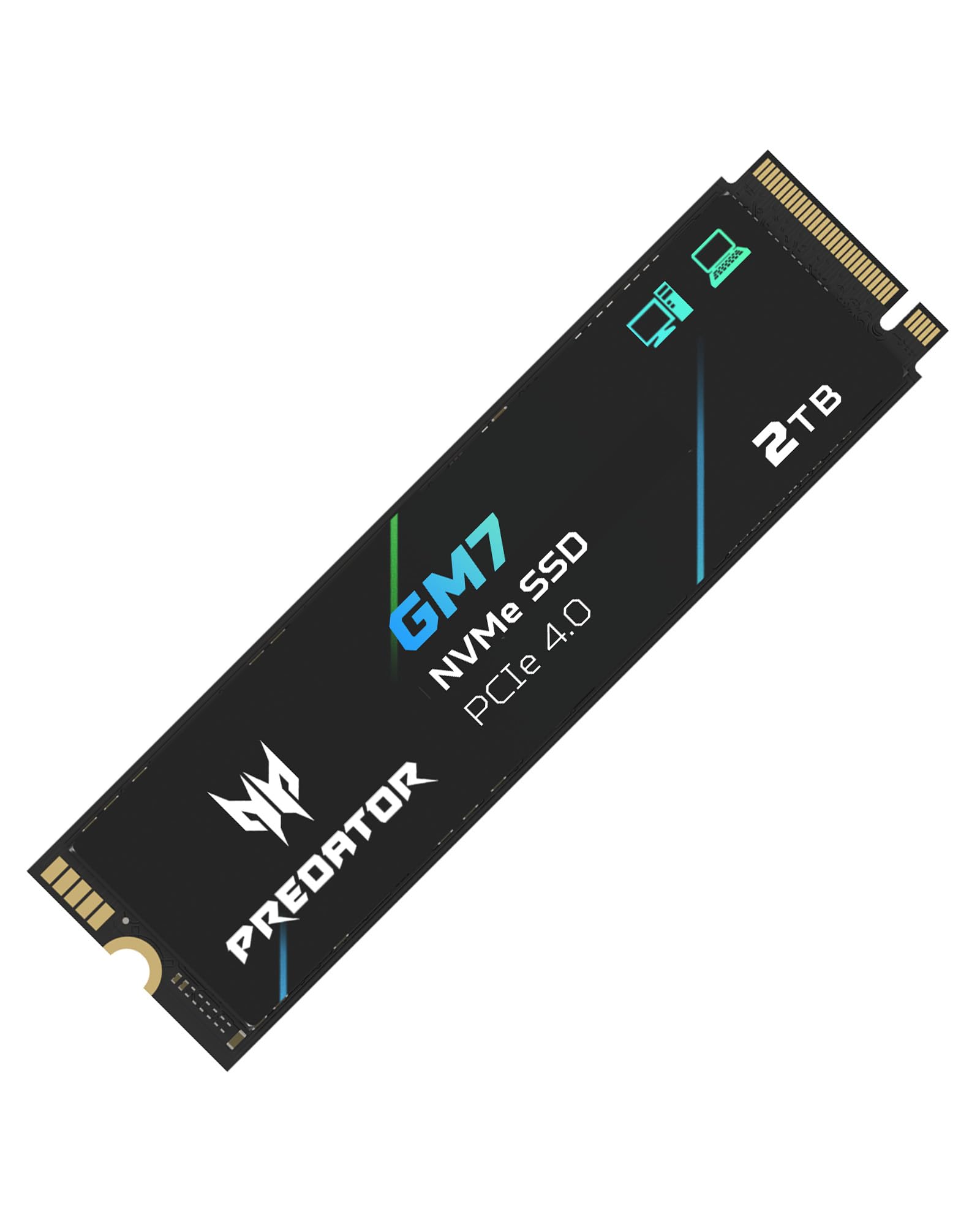 Predator GM7 2TB SSD NVMe M.2 PCIe Gen4x4 Unidad de Estado Sólido, Velocidad hasta 7400 MB/s (BL.9BWWR.119)
