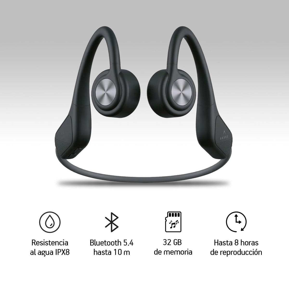 Akane Audífonos de Conducción Ósea para Nadar Bluetooth 5.4