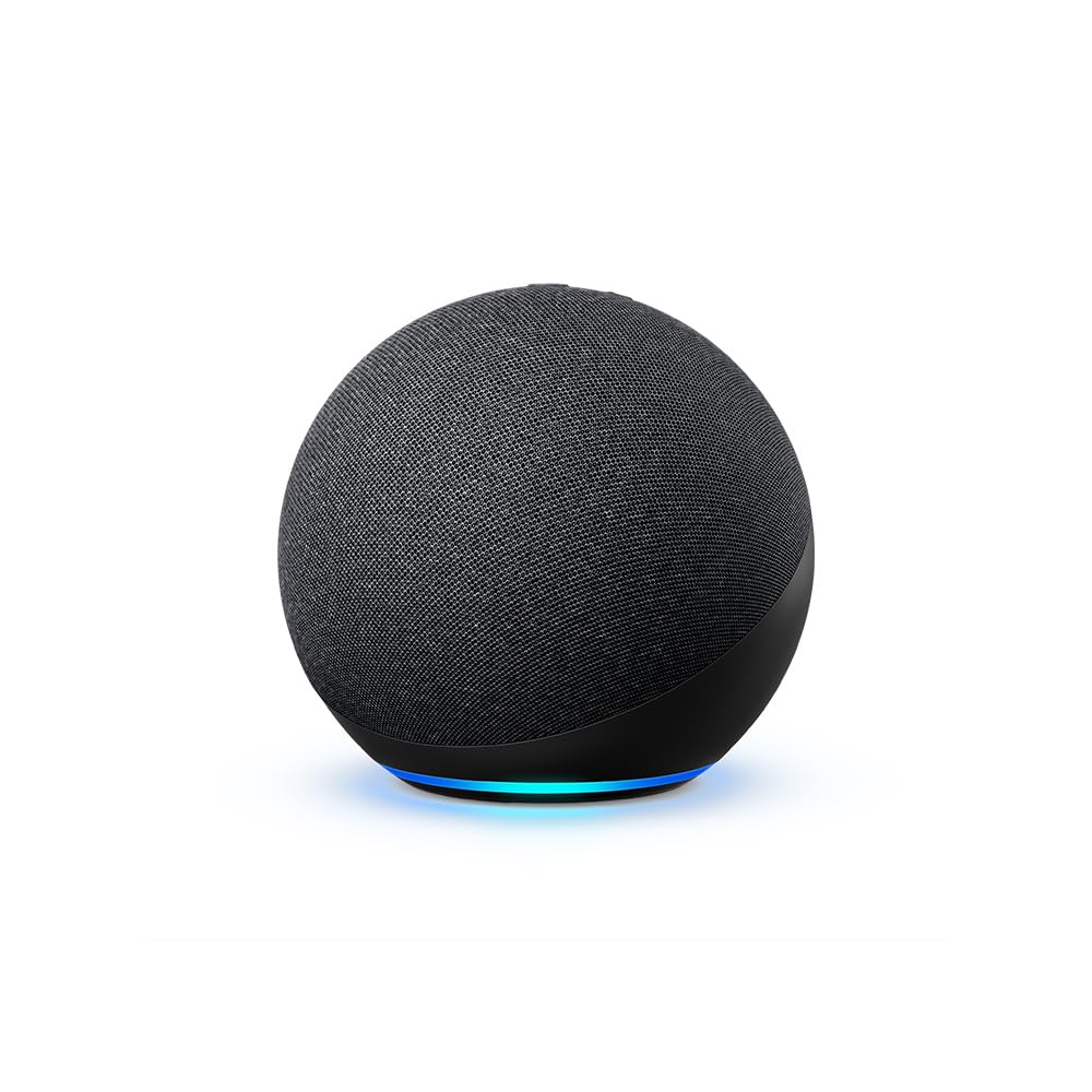 Amazon Echo (modelo más reciente): bocina Alexa con sonido premium, ideal para recámaras grandes, salas y cocinas (negro)