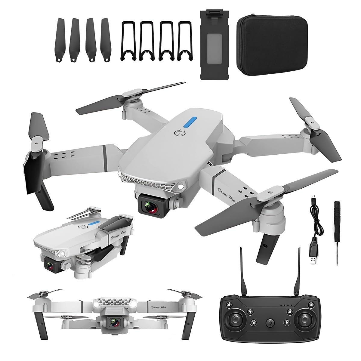 Raganet, Mini Drone Con Cámara Cuadricoptero, Control Remoto Y Estuche