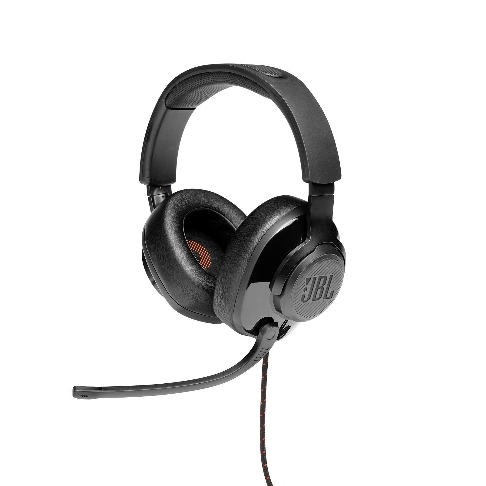 JBL Quantum 200 Audífonos Gamer con Micrófono Abatible, Drivers de 50mm, Sonido Envolvente, para PC, Xbox, PlayStation, Nintendo Switch, VR - Negro