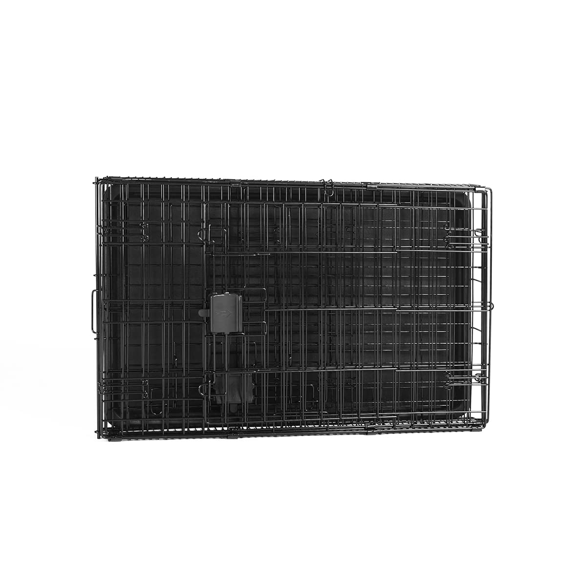 Amazon Basics - Caja plegable de alambre de metal para perro con bandeja, puerta doble, 30 pulgadas