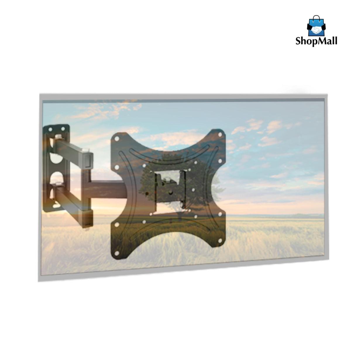 SHOPMALL Soporte de Pared para Pantalla de 17 a 42 Pulgadas, Ajustable, Inclinación y Rotación, Compatible con TV LED, LCD, Plasma, Fácil Instalación, Ideal para Hogar y Oficina