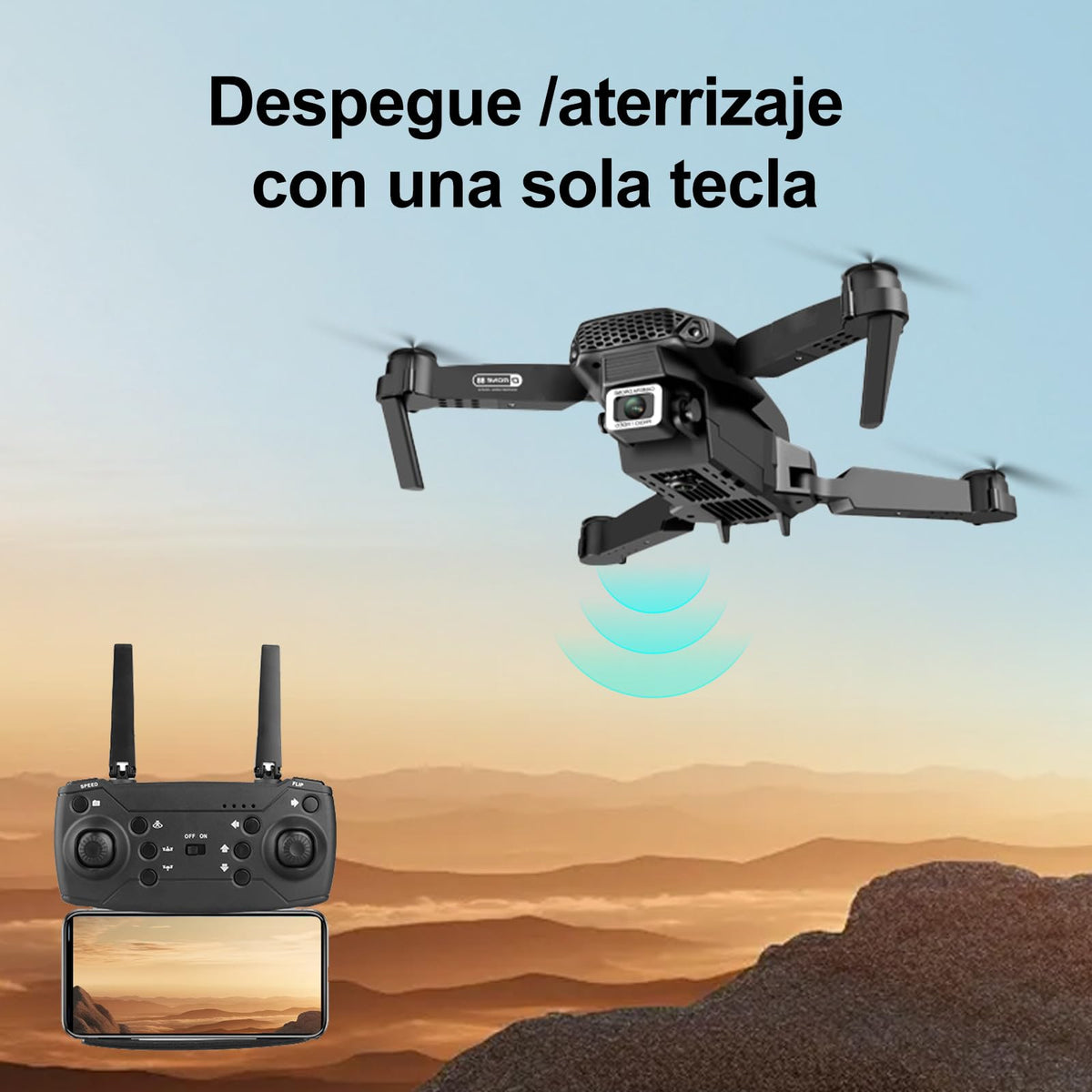 Ourlife Mini Drone con Cámara 4K Dual Hd, Drone Control Remoto Posibilidad de Giro de 360°, Drones Antisísmicos Rastrear El Vuelo de 100 Metros, Dron con Camara para Adolescentes Principiantes Regalo