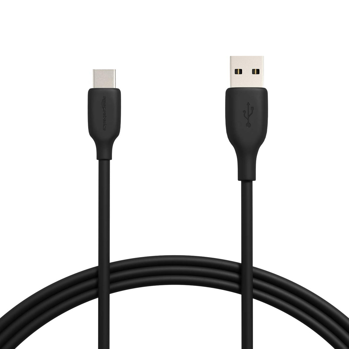 Amazon Basics Cable de carga rápida de USB-C a USB-A 2.0, velocidad de 480 Mbps, con certificación USB-IF, para Apple iPhone 16/15, iPad, Samsung Galaxy, tablets, laptops, 1.8 m, negro