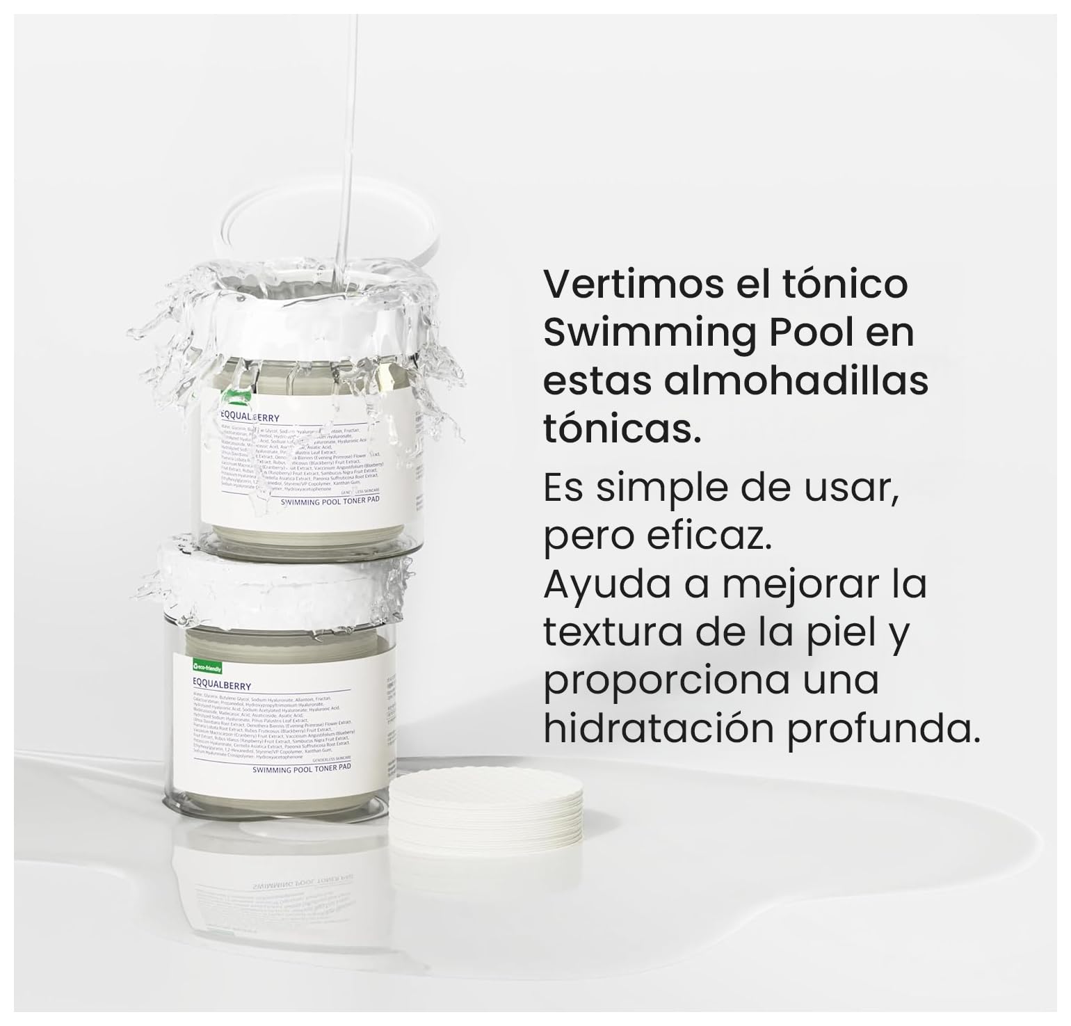 EQQUALBERRY Toner Pads Exfoliantes Faciales Pore Melting - Coreanos con PHA y Extractos Calmantes, Limpieza de Poros y Control de Grasa, 70 Piezas
