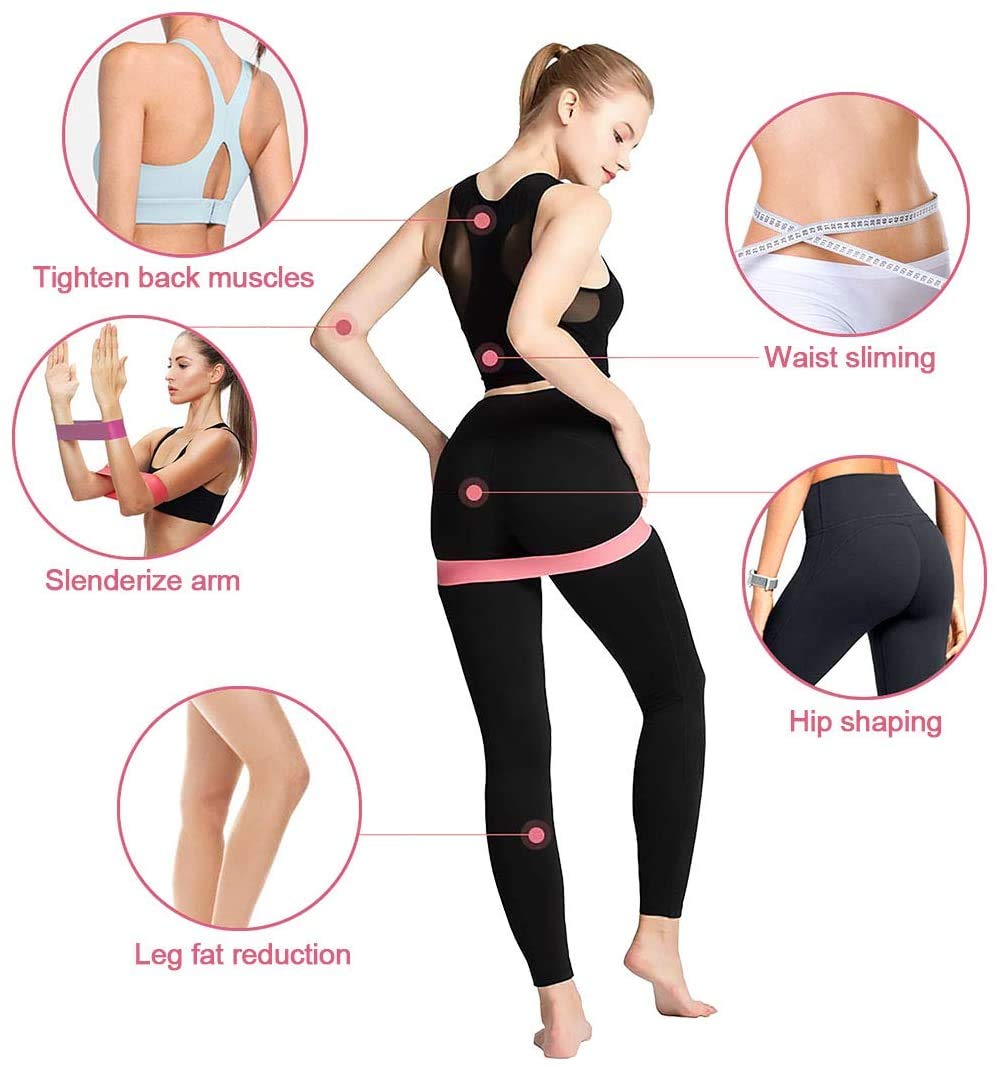 AOYOMO Bandas De Resistencia Elásticas con 5 Niveles Ejercicios Cintas Elasticas Fitness de Látex Natural, Bandas Elasticas Musculacion para para Yoga, Pilates, Crossfit, Estiramientos