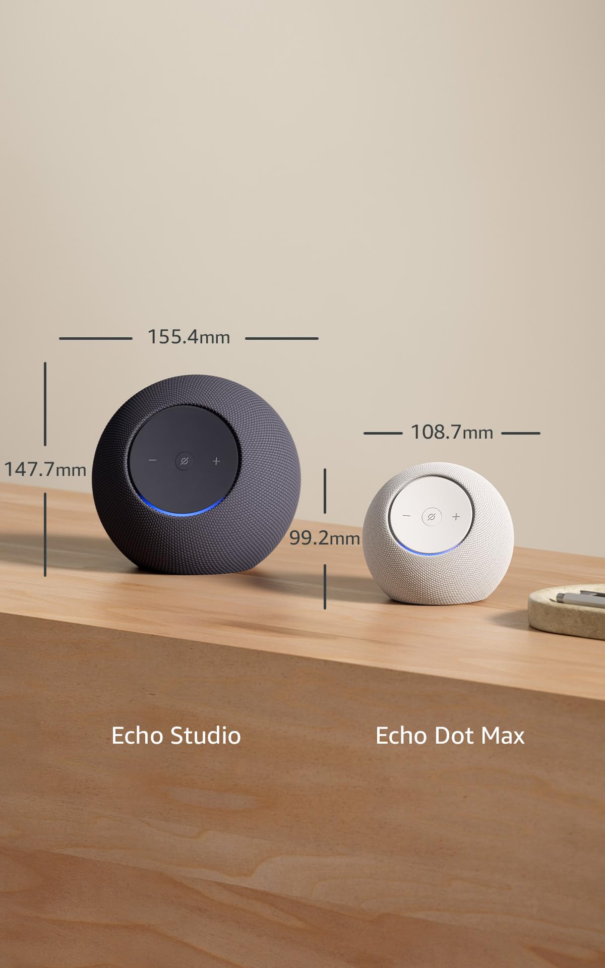 Amazon Echo Studio (modelo más reciente), Audio espacial inmersivo y Dolby Atmos, blanco glacial