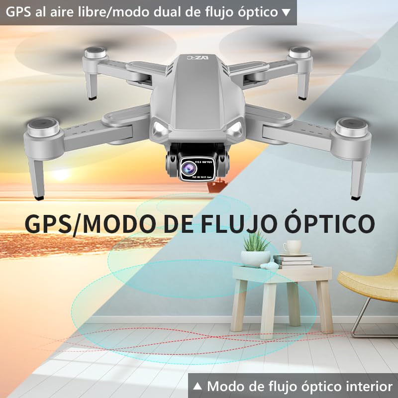 AXNEN Dron GPS con dual cámara 4K,Drone Professional con EIS y motores sin escobillas.Viene con 3 baterías,admite transmisión WiFi y vuelo con trayectoria,siendo un dron profesional ideal para adultos.