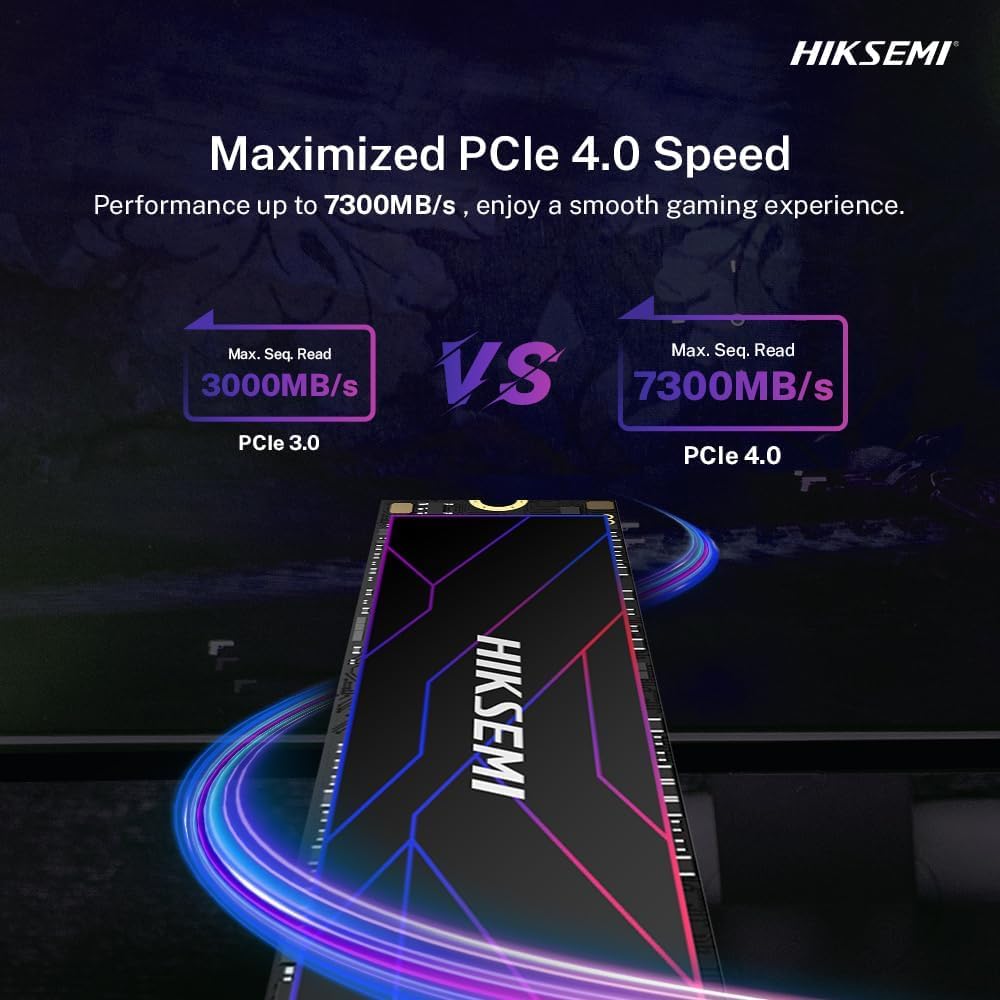 HIKSEMI Future Lite SSD 2TB, PCIe 4.0x4 NVMe M.2 2280, Velocidad de Lectura: 7,100MB/s, Escritura: 6,350MB/s, Ideal para Gaming de Alto Rendimiento