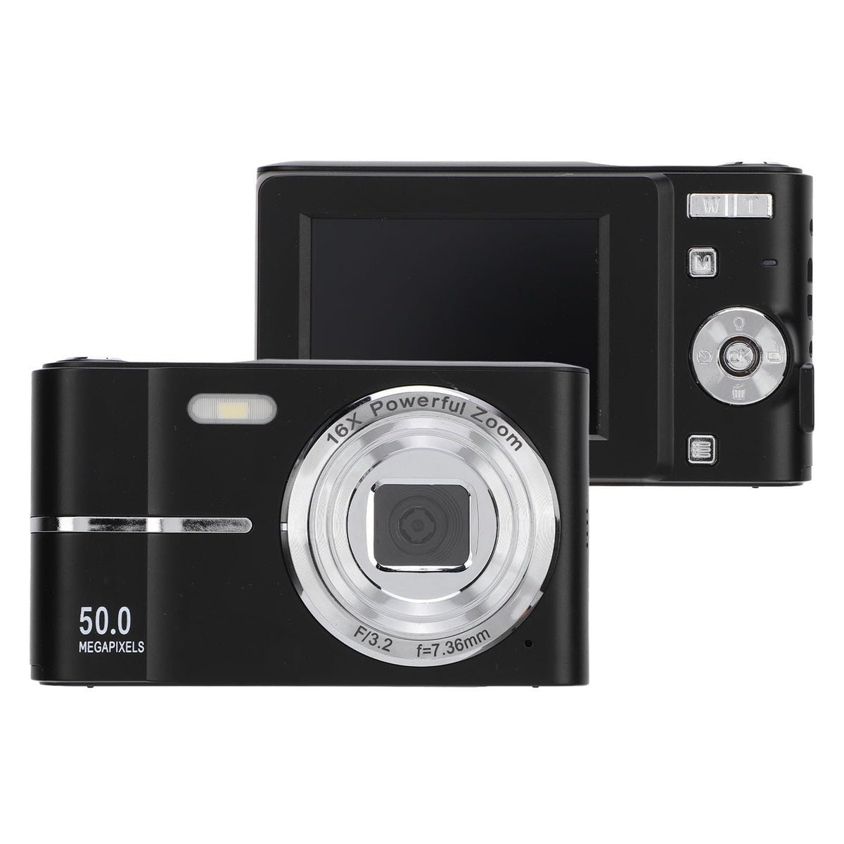Wisoqu Cámara Digital FHD 1080P, Cámara Digital Compacta de Bolsillo con Grabación de Vídeo para Viajes (Black)