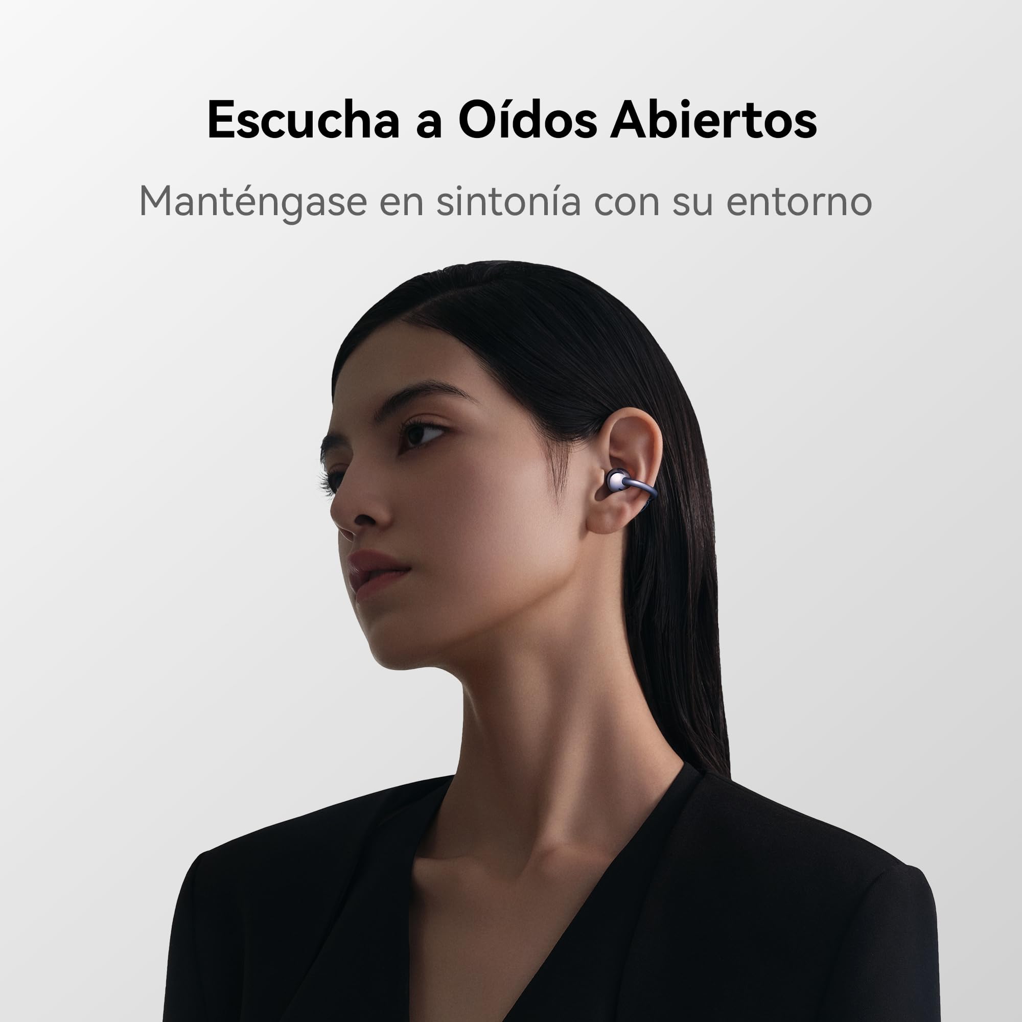 HUAWEI FreeClip Audífono Inalámbricos, iOS y Android, Negro