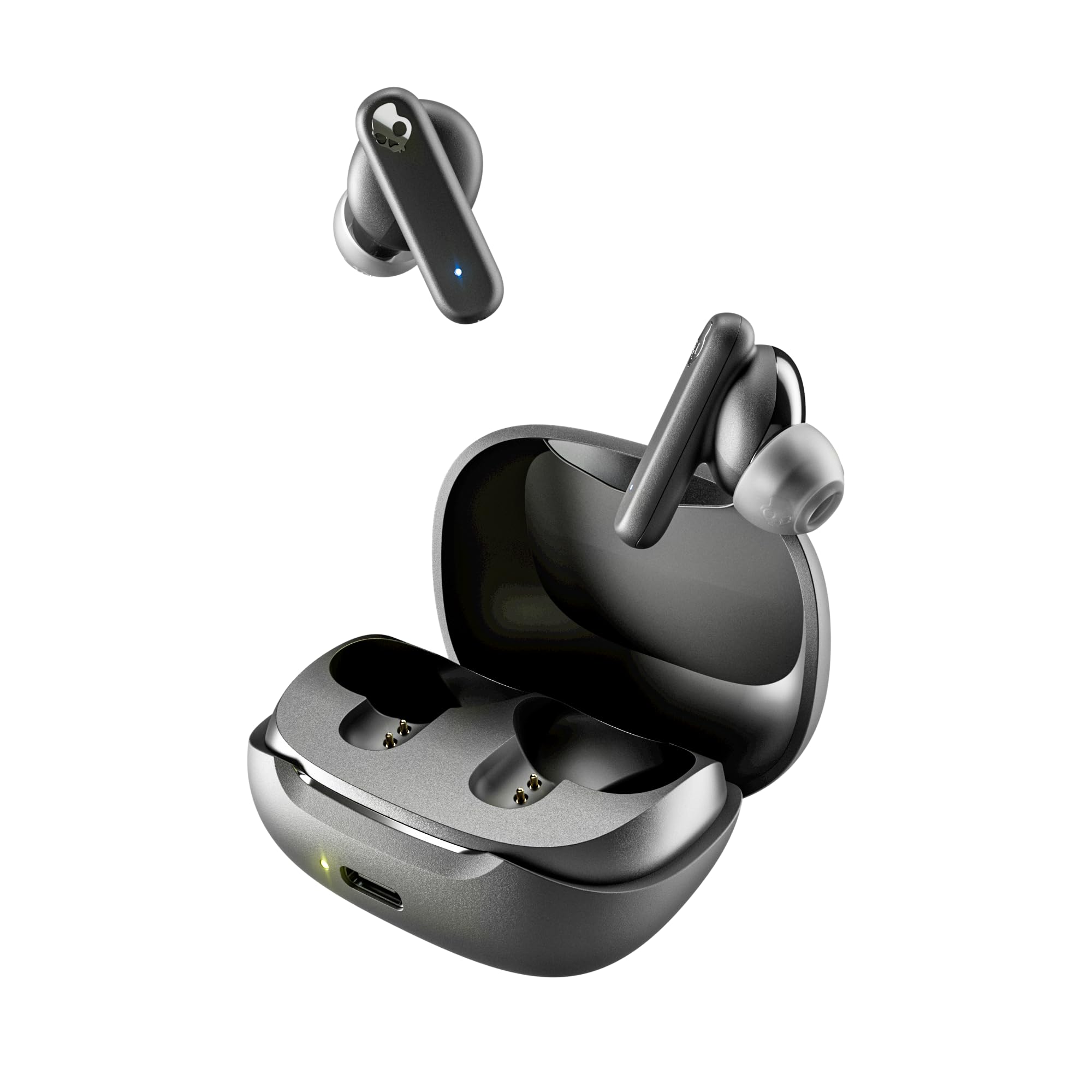 Skullcandy Smokin' Buds Auriculares In-Ear Inalámbricos, 20 h de Autonomía, 50 % de Plásticos Renovables, Micrófono, Compatibles con iPhone Android y Dispositivos Bluetooth, Negro