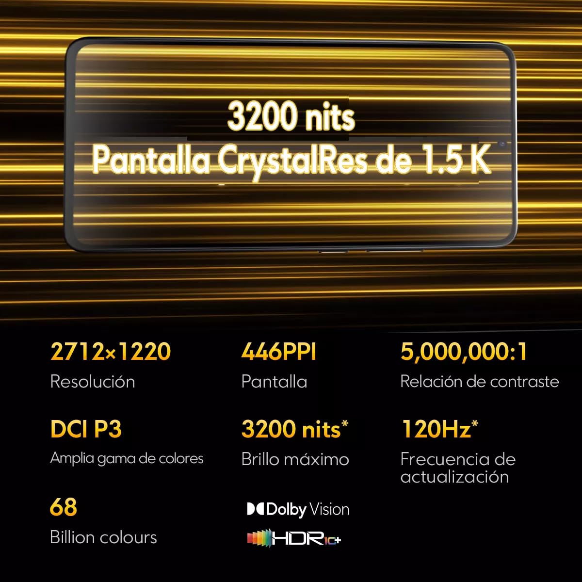 XIAOMI Teléfono Celular Poco X7 Pro 5G NFC Pantalla AMOLED CrystalRes 1.5K 120Hz Buque Insignia Dimensity 8400-Ultra 90W HyperCharge (Negro, 8GB+256GB)