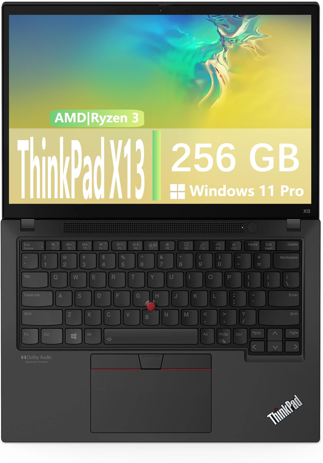 Lenovo ThinkPad X13 G1 Laptop, 13.3" FHD Notebook, AMD Ryzen 3 Pro 4450U, 16GB RAM, 256GB SSD, Windows 11 Pro (reacondicionado)
