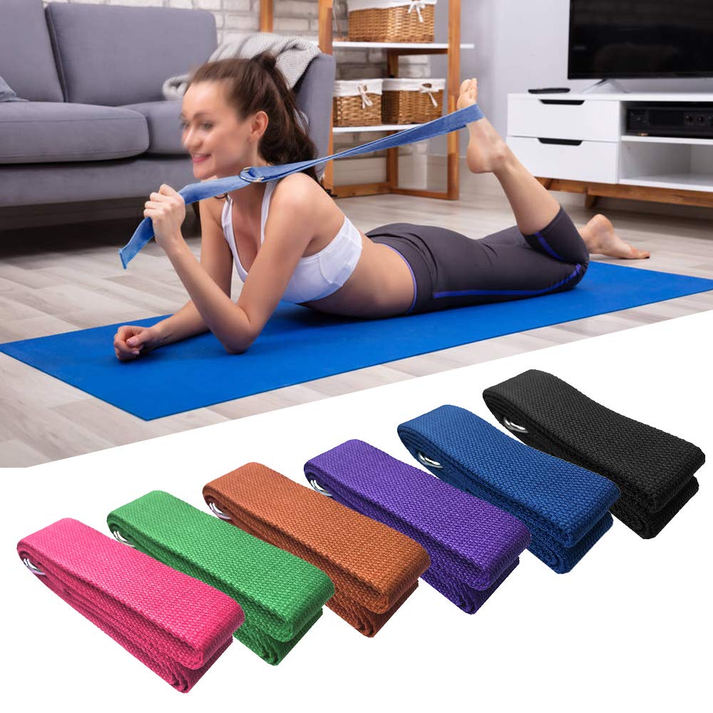 Tomshin 2 Bloques de Yoga EVA, 1 Correa de algodón para Yoga, Bloques de Estabilidad, Juego de Correas para Yoga, Pilates, meditación