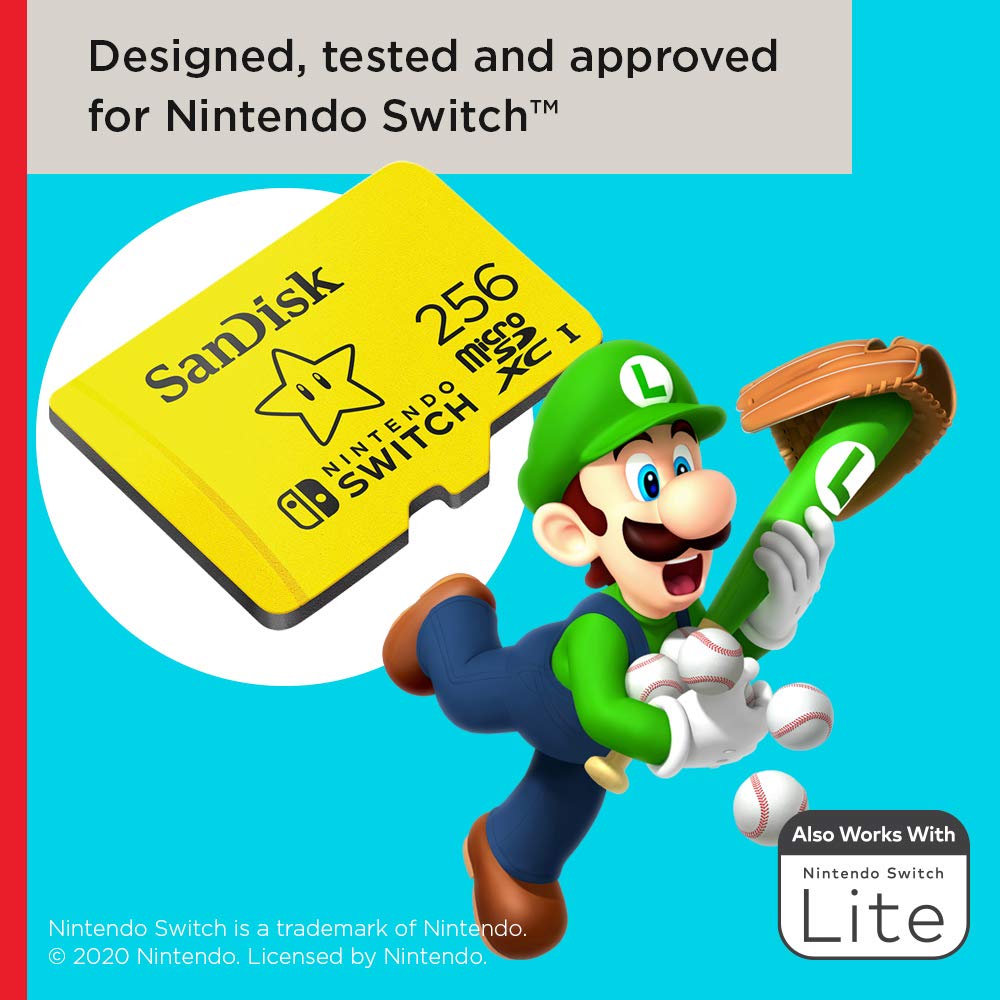 SanDisk 256GB MicroSDXC UHS-I Card for Nintendo Switch - SDSQXAO-256G-GNCZN