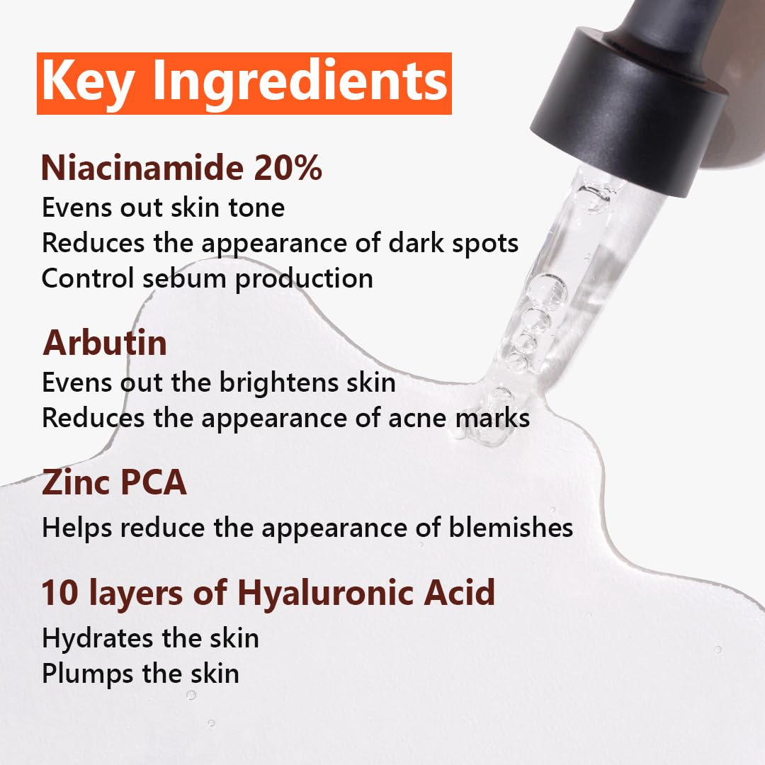 ISNTREE Hyper Niacinamide 20 Serum 20ml | 10x Hyaluronic Acid | Helps Minimize Pores | Evens Skin Tone | Korean Skincare