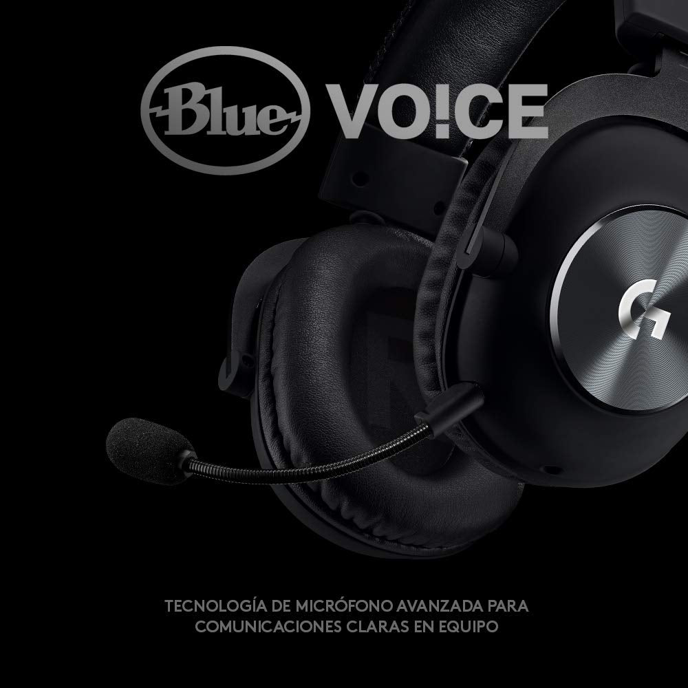 Logitech G Pro X Audífonos Gaming con Cable y Micrófono Blue Vo!CE, DTS Headphone:X 7.1, Controladores Pro-G de 50 mm, Sonido Surround 7.1 para Esports, para PC/PS/Xbox/Nintendo Switch - Color Negro