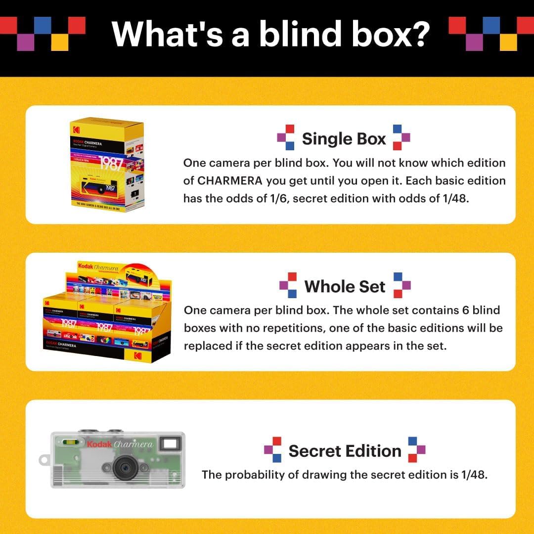 Kodak Charmera Llavero de cámara digital (caja ciega de estilo aleatorio) con tarjeta micro SDHC de 32 GB y lector de tarjeta de memoria