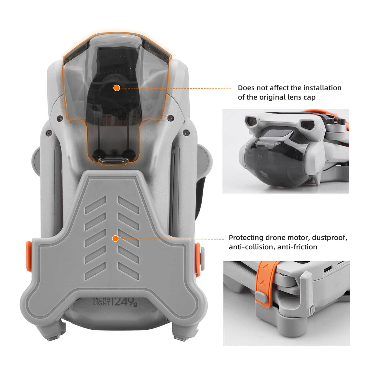 HeiyRC Mini 3 / Mini 3 Pro - Soporte para hélice, Protector de Correa de Apoyo, estabilizador para dji Mini 3 Series RC Drone Accesorios (Naranja)
