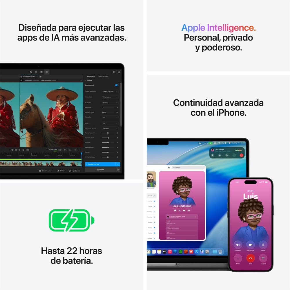 Apple 2026 MacBook Pro (de 14 Pulgadas, Chip M5 Pro de Apple con CPU de 15 núcleos y GPU de 16 núcleos, 24GB Memoria unificada, 1 TB) - Color Plata