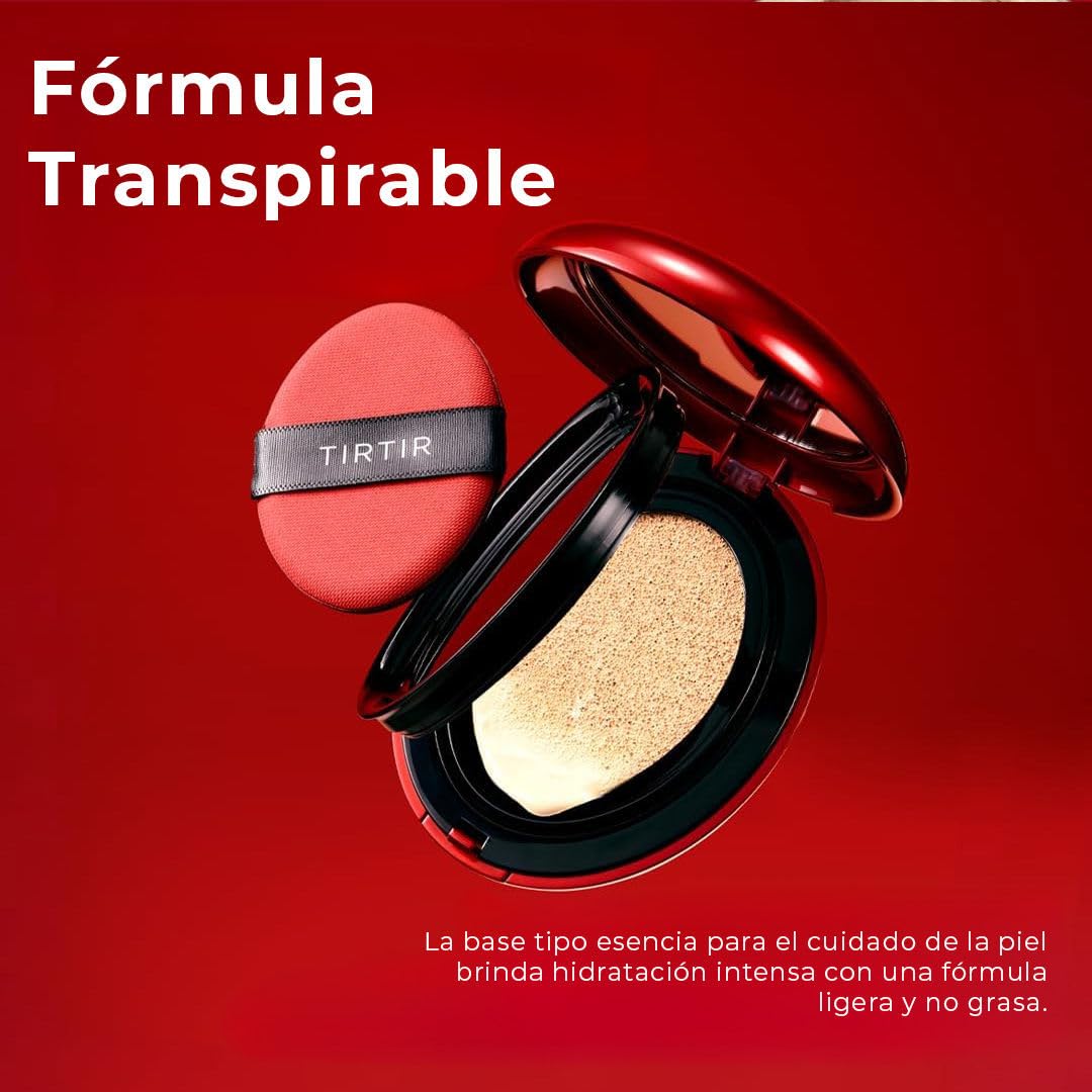 TIRTIR - Mask Fit Red Cushion (MINI) 29N NATURAL BEIGE 4.5 g. - base de maquillaje de alta cobertura, Acabado Satinado, Larga Duración hasta 72H, Ligera y Transpirable