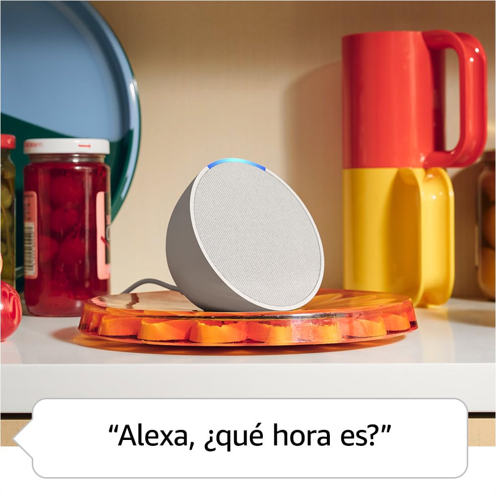 Amazon Echo Pop (modelo más reciente): nuestra bocina más pequeña que se adapta a cualquier habitación (negro), con el Acceso Anticipado de Alexa+