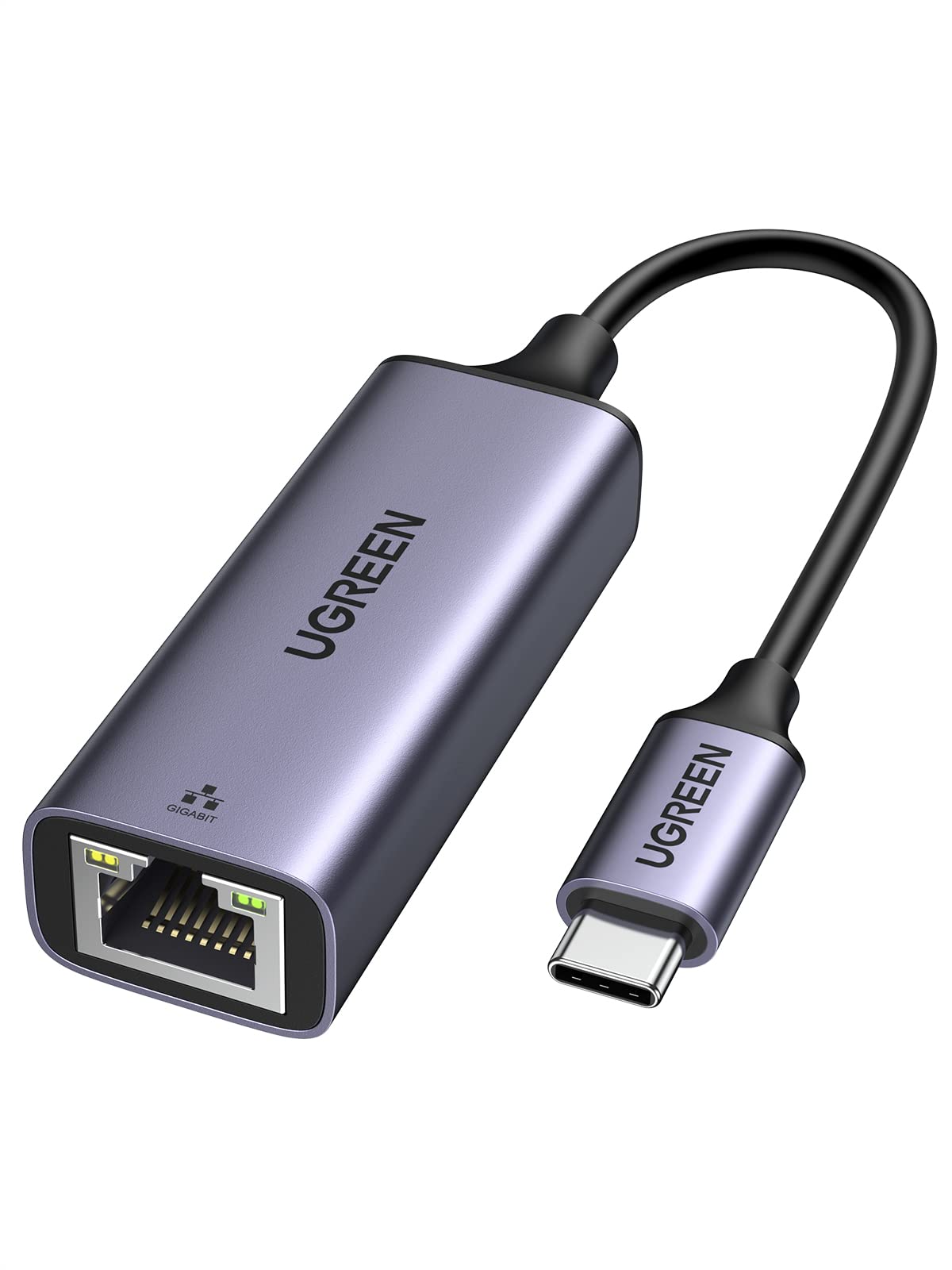 UGREEN Adaptador USB C a Ethernet, Gigabit USB C a RJ45 Thunderbolt 3 Adaptador, LAN de Red 1000Mbps, Compatible con Macbook Pro Air 2021 2020 2019, iPad Pro 2020, Huawei Matebook, Galaxy S23 S21 S20