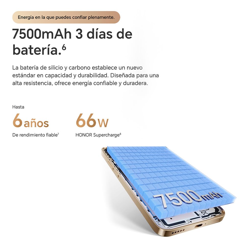 Honor Magic8 Lite 8GB+512GB, Negro, Smartphone 5G, Cámara 108MP