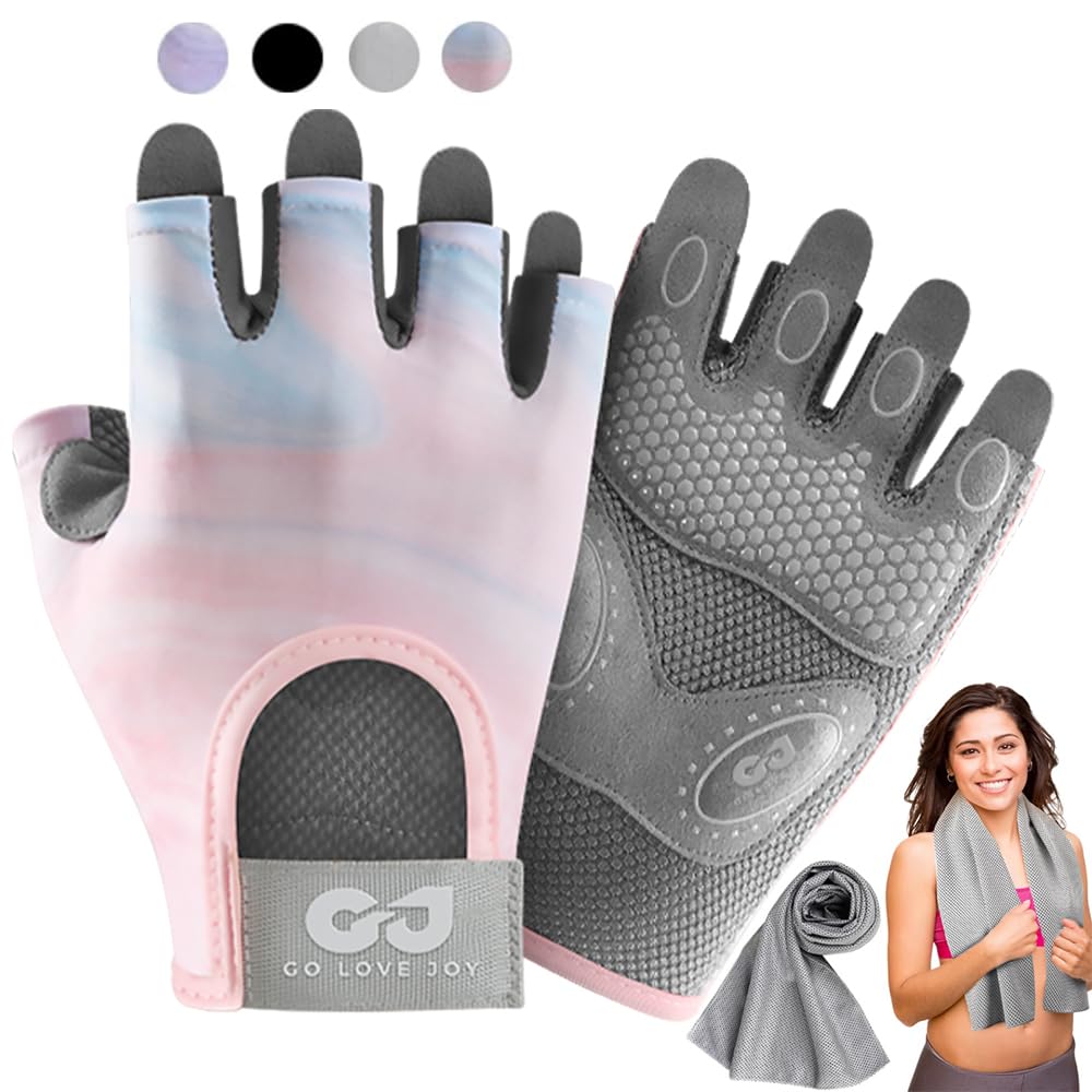 EDECOR Guantes Deportivos, Guantes de Gym con Muñequeras, Transpirables Antideslizantes para Hombre y Mujer con Toalla, para Entrenamiento y Fitness