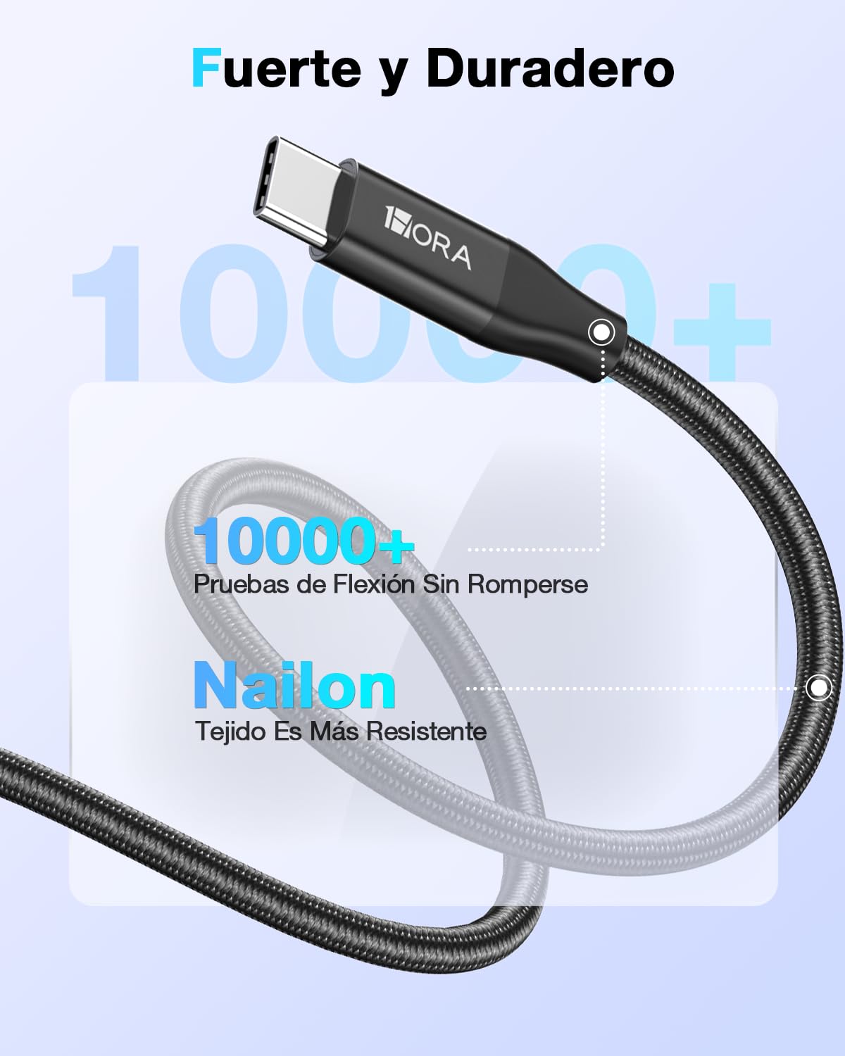 1 Hora 3 Paquete Cable USB C a USB A Carga Rápida 60W, Cable Tipo C 3A, Durable Nylon Tejido, Compatible con iPhone 15 Pro/15 Pro Max, Samsung Galaxy S23/S22/S21, OPPO Find X6 Pro, Motorola