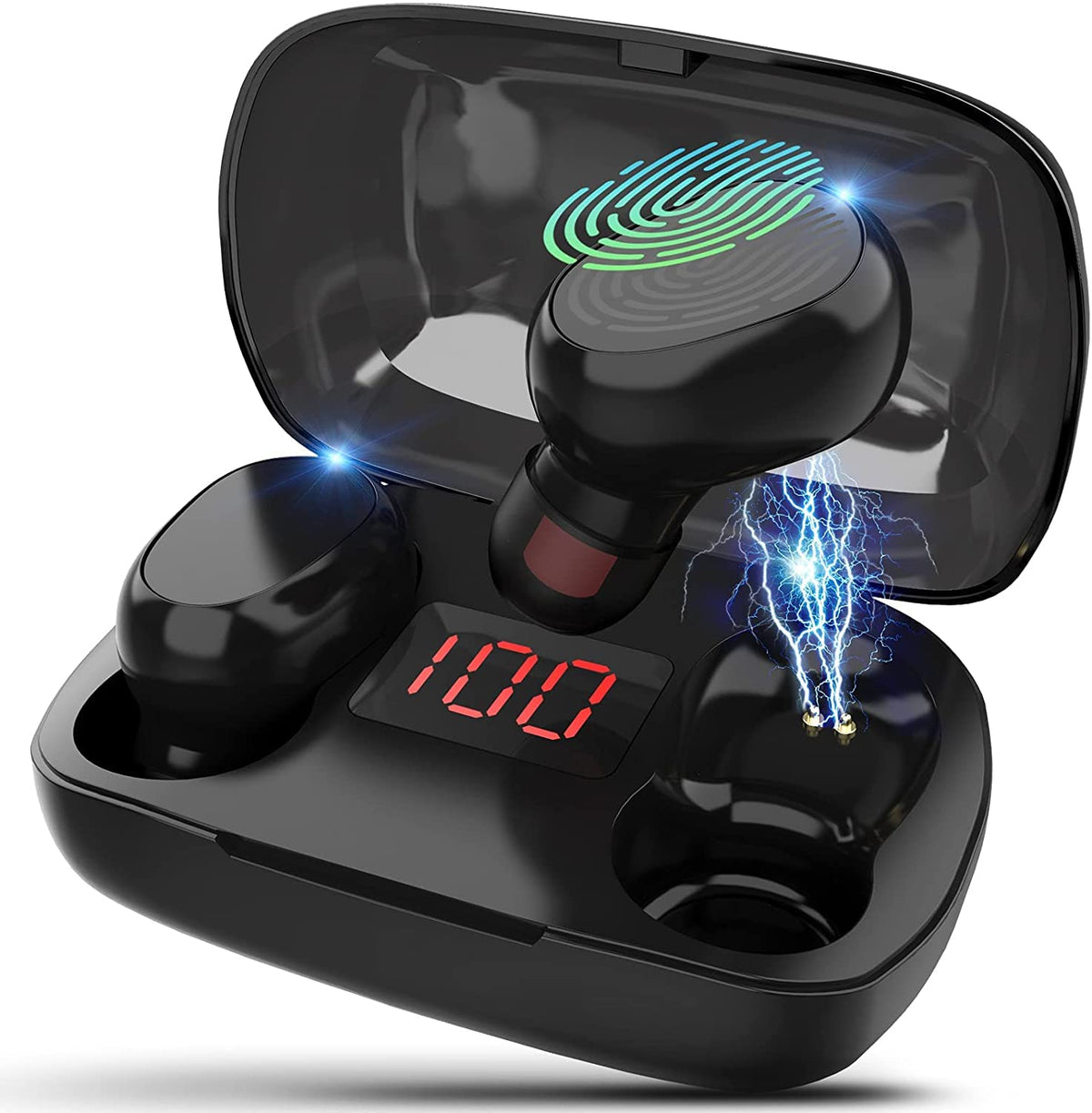 CHEELOM 2023 Modelo Nuevo)Audífonos bluetooth , Audífonos Inalámbricos de entretenimiento,Impermeable y Reduce el Ruido CVC8.0, mini audífonos deportivos con interfaz con micrófono(Garantía de un año)