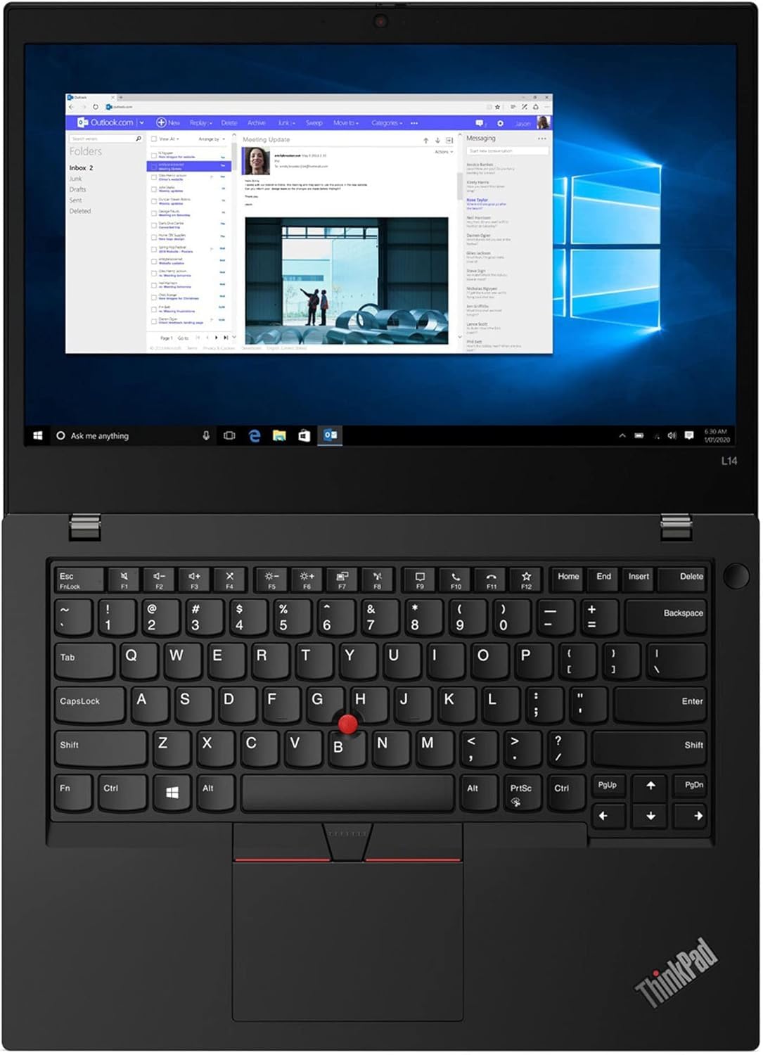 Lenovo Thinkpad L14 Ordenador Portátil 14 Pulgadas, AMD Ryzen3 Pro 4450U Procesador, 16GB RAM, 512GB SSD, HDMI, RJ45, Window 10 Pro (reacondicionado)