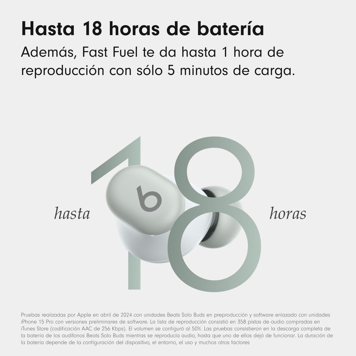 Beats Solo Buds - Audífonos inalámbricos Bluetooth 12 Horas de Compatibilidad con Apple y Android Micrófono Integrado, Gris tormenta