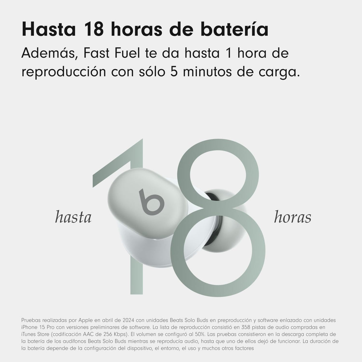 Beats Solo Buds - Audífonos inalámbricos Bluetooth 12 Horas de Compatibilidad con Apple y Android Micrófono Integrado, Gris tormenta