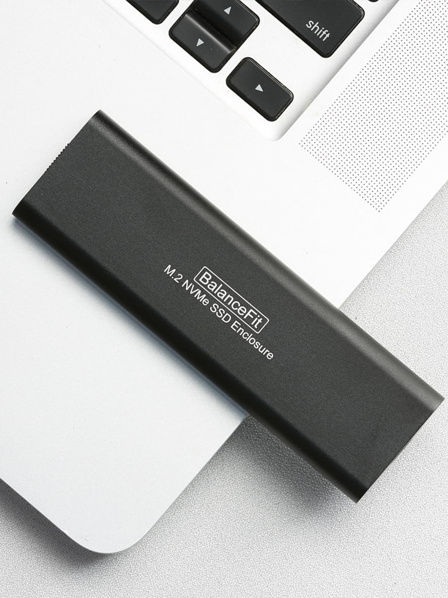 M.2 NVMe Adaptador de carcasa SSD, sin herramientas USB 3.2 Gen2 NvMe a USB adaptador para SSD 2230/2242/2260/2280, Extemnal Caja de unidad de estado sólido compatible con llave M-Key/B+M