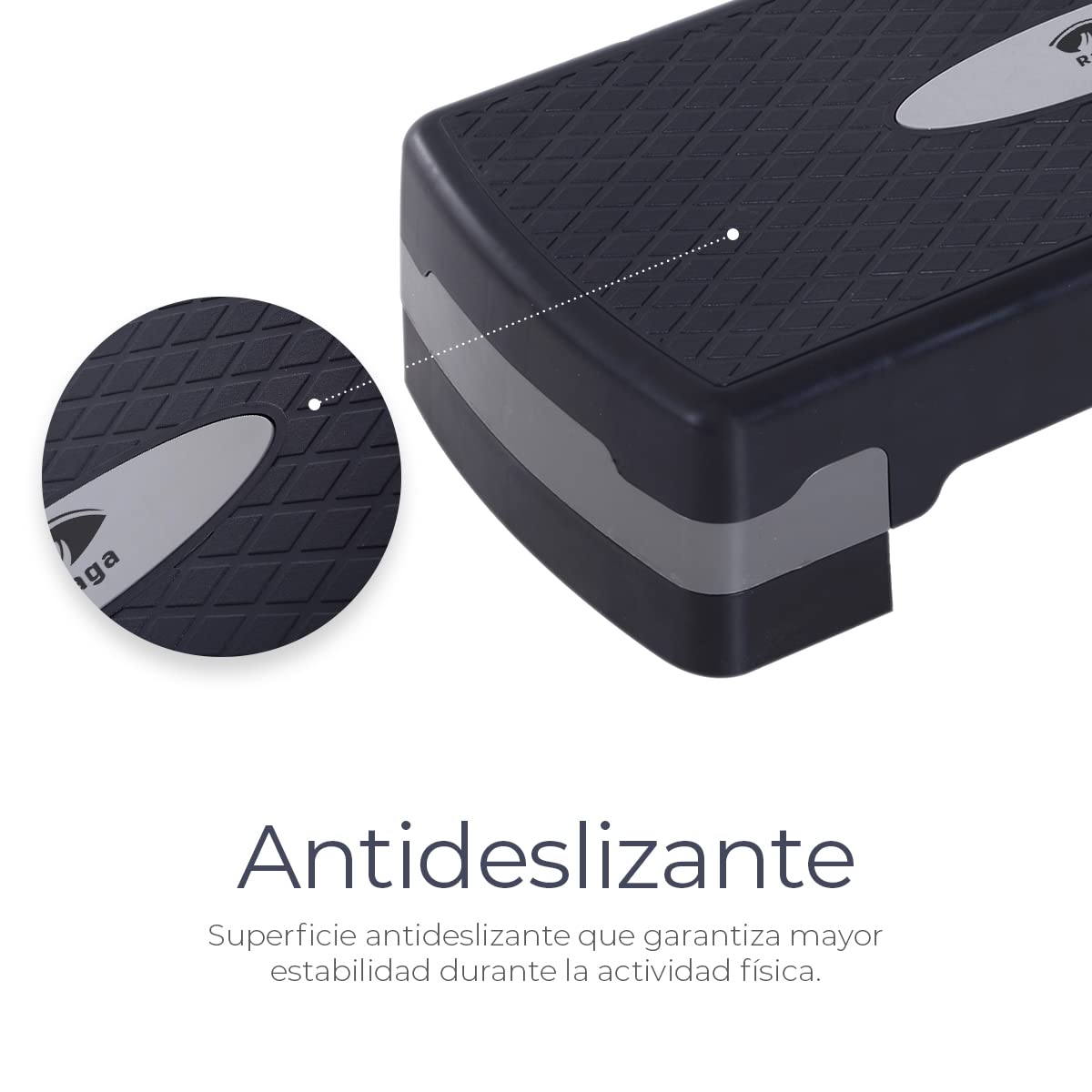 Raganet, Banco de Aerobics, Step Ajustable a 2 Alturas (10 y 15 Cm), Superficie Antideslizante, Plástico Reforzado